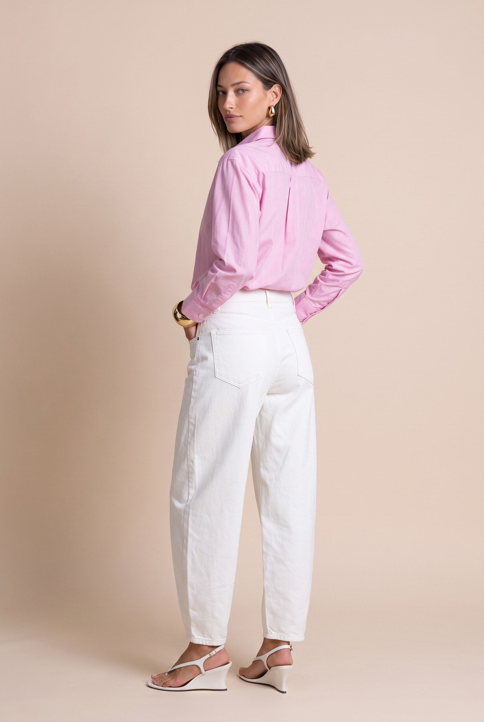 Calça Sarja Balloon Off White
