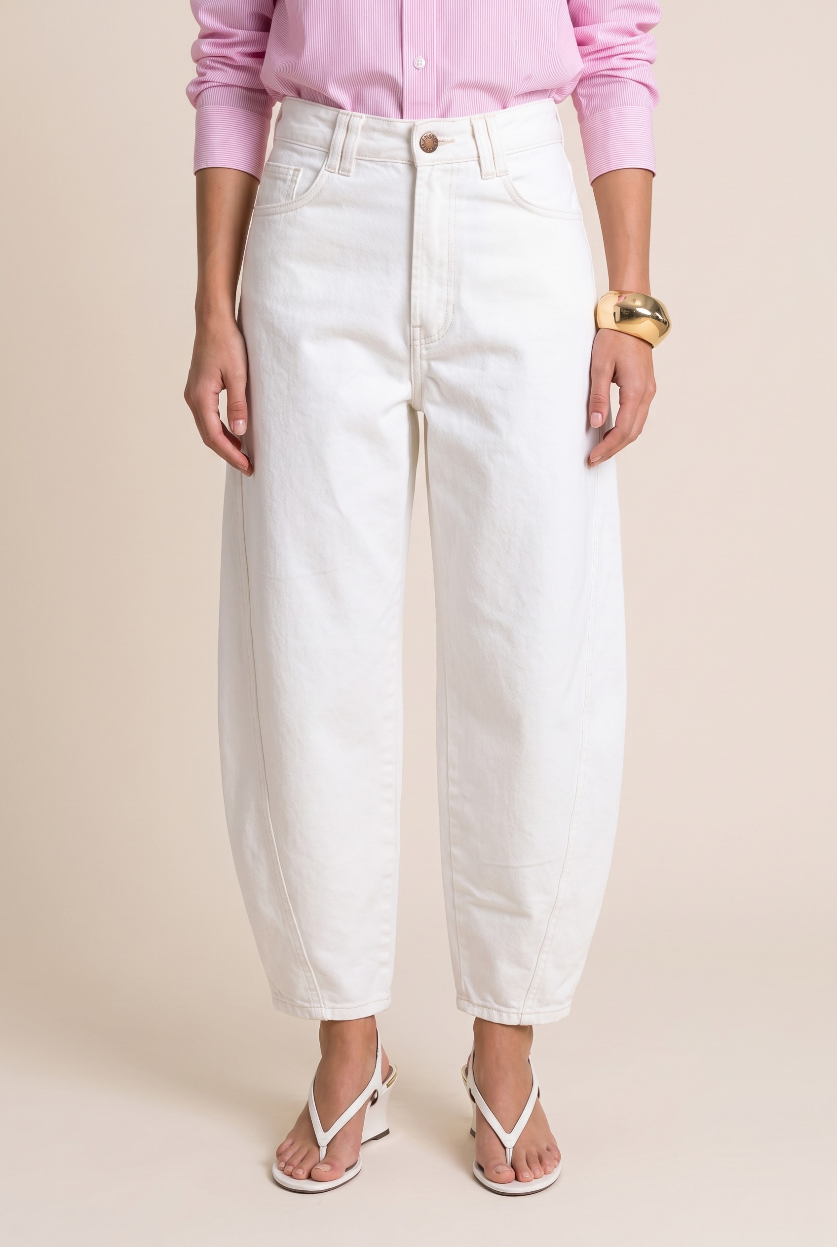 Calça Sarja Balloon Off White