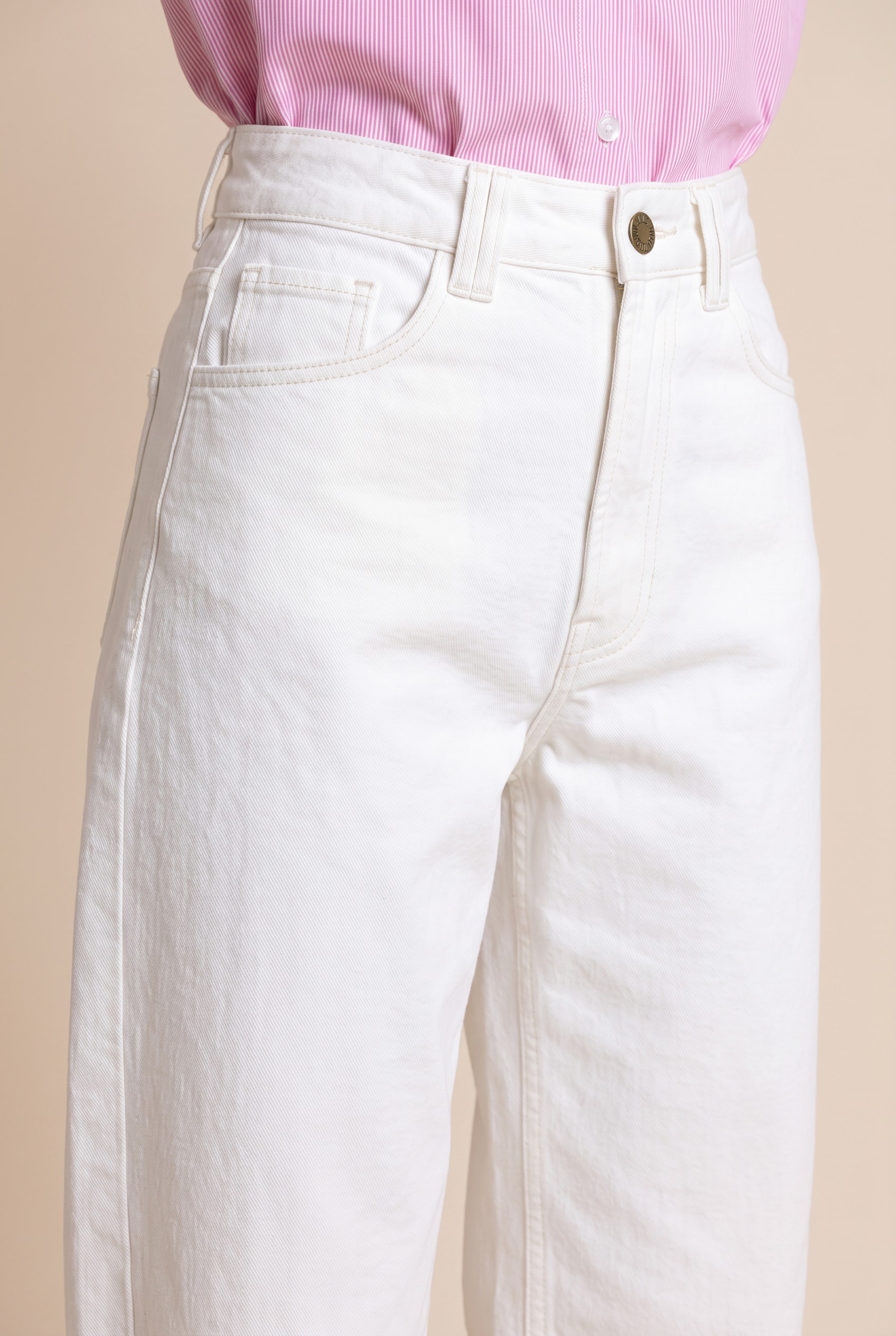 Calça Sarja Balloon Off White