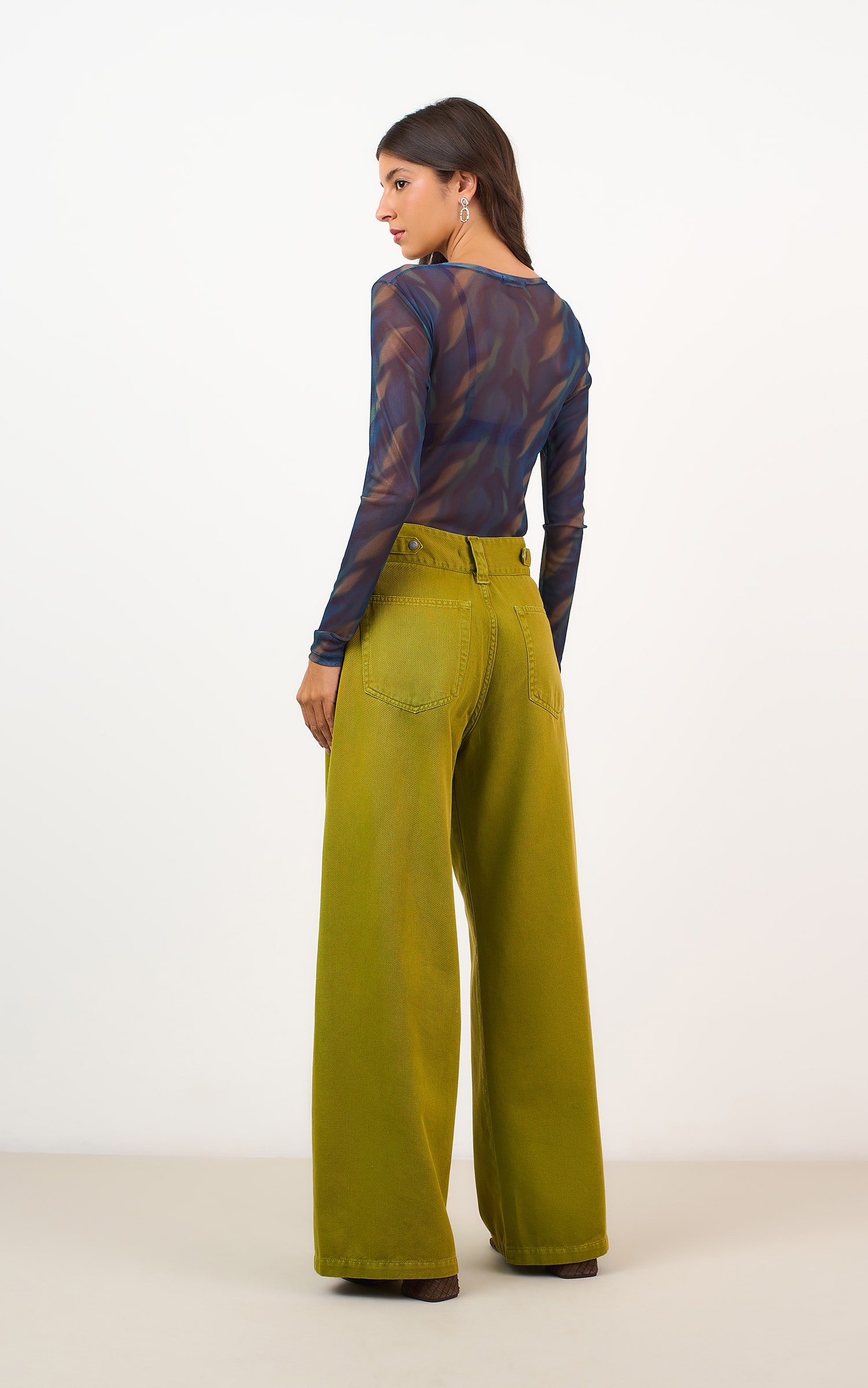 Calça Sarja Cintura Baixa Maca Verde