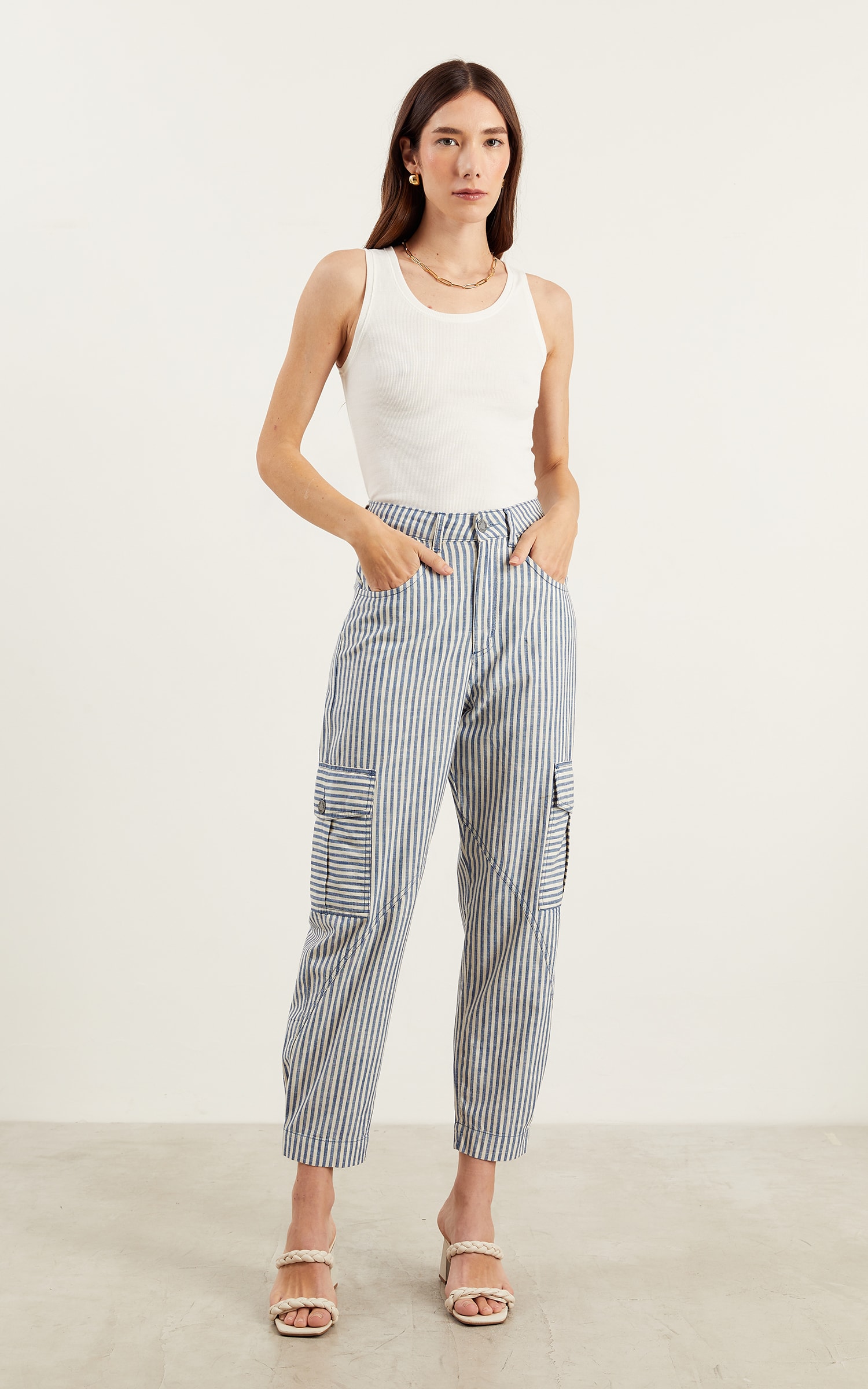 Calça Sarja Listras Listrado