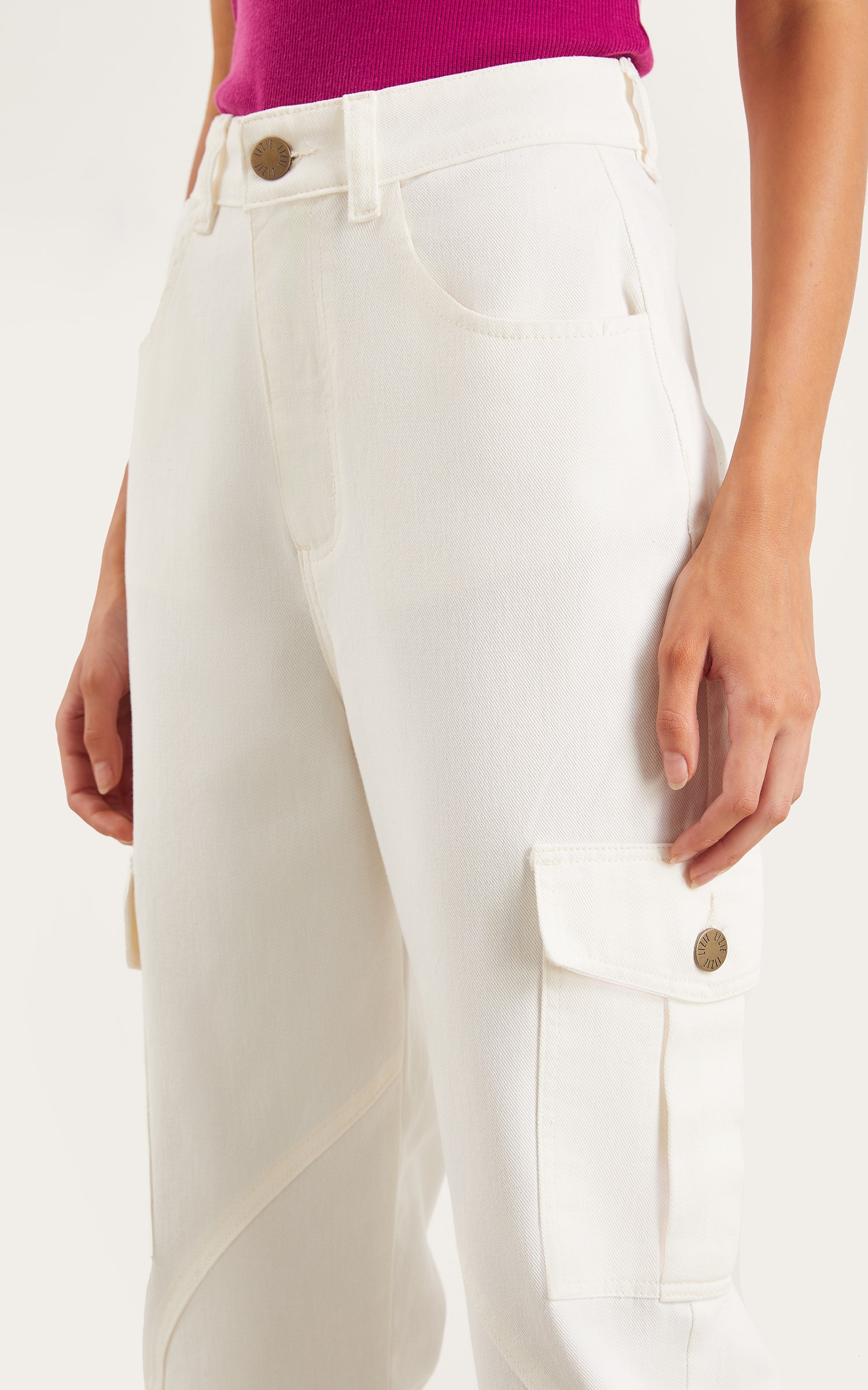 Calça Sarja Off Recortes Off White