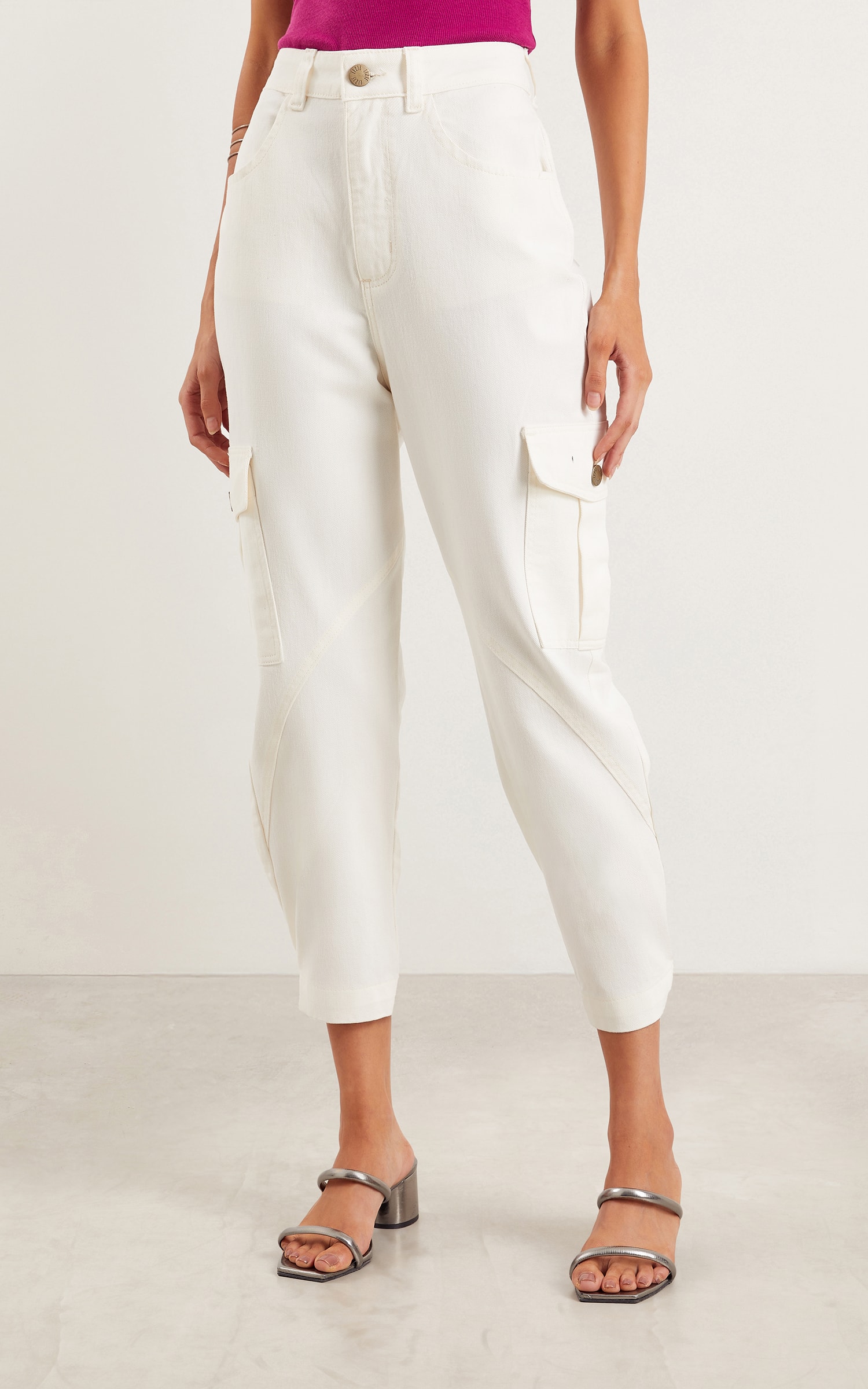 Calça Sarja Off Recortes Off White