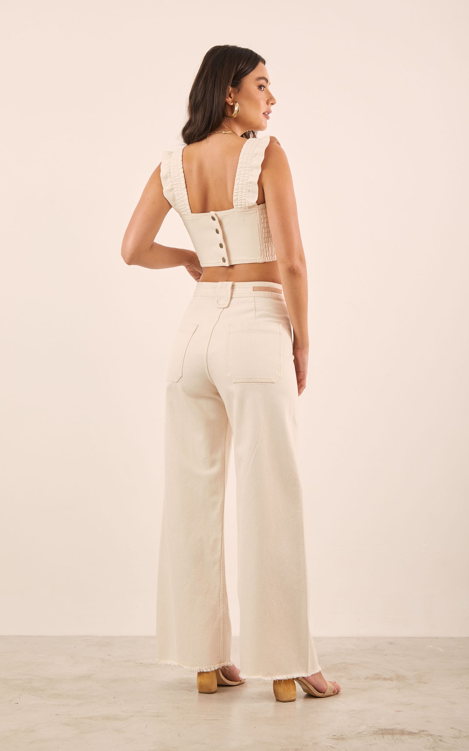 Calça Sarja Passador Maxi Natural