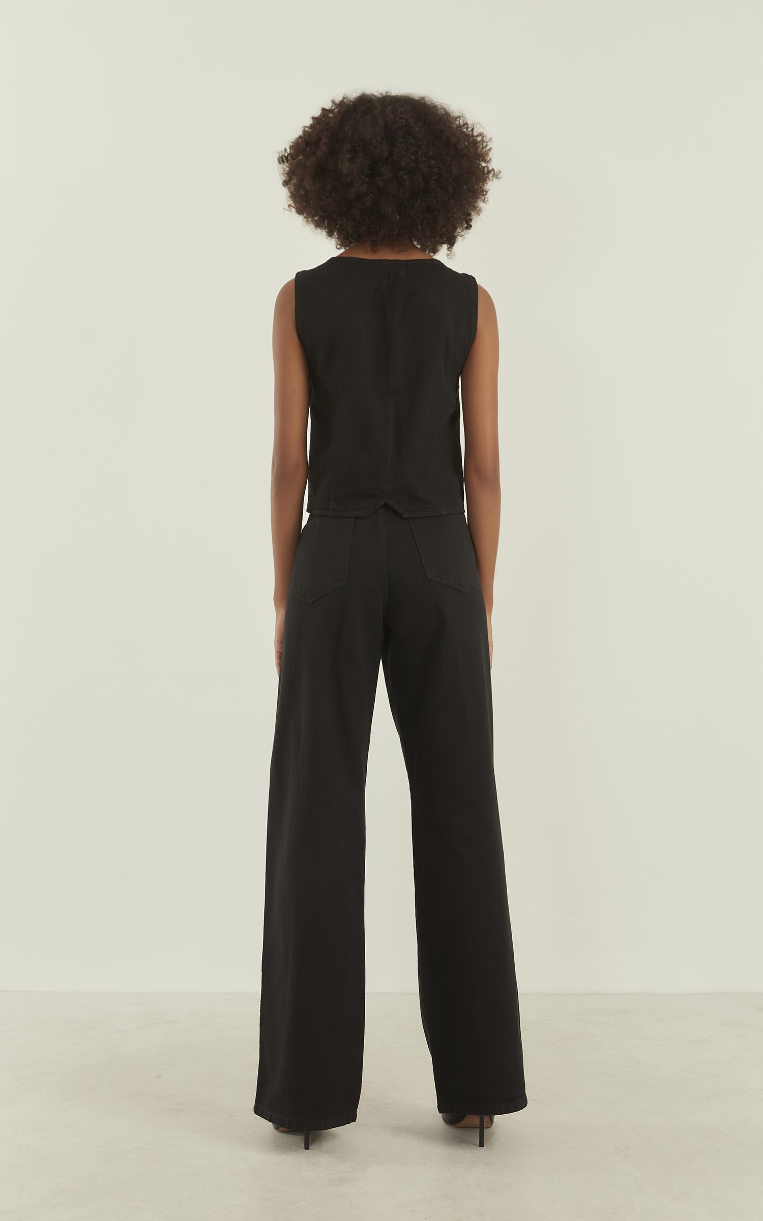 Calça Sarja Pespontada Preto