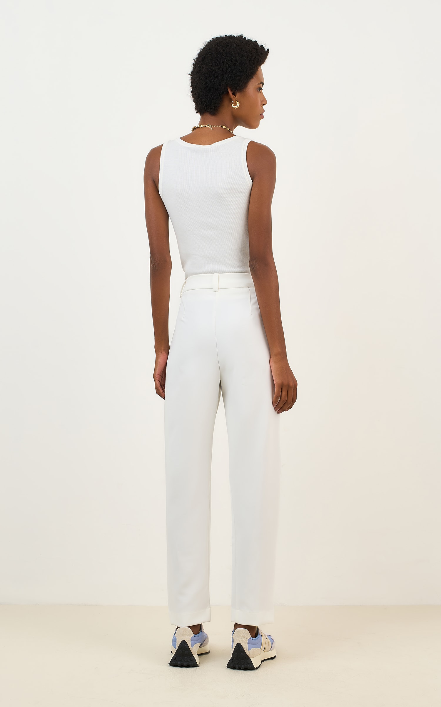 Calca Slim Cenoura Off White