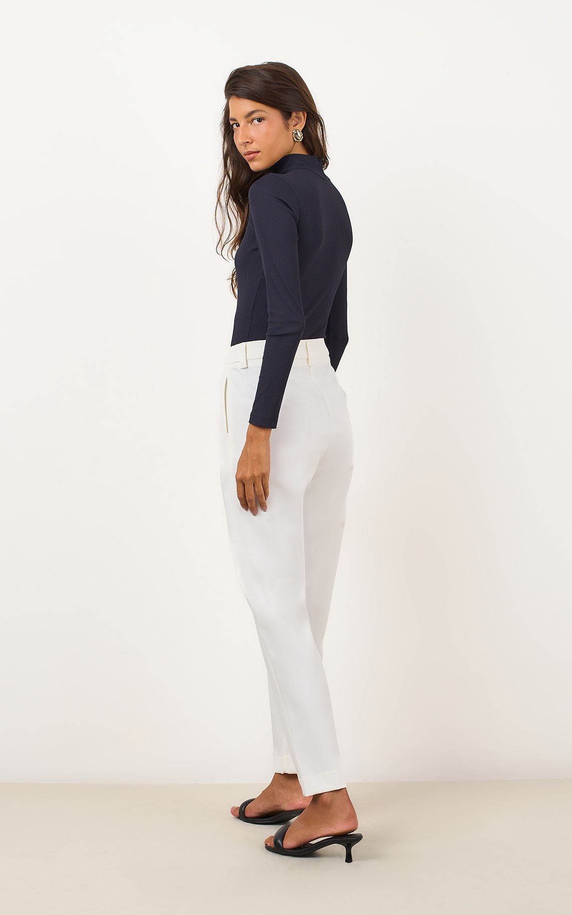 Calca Slim Cenoura Off White