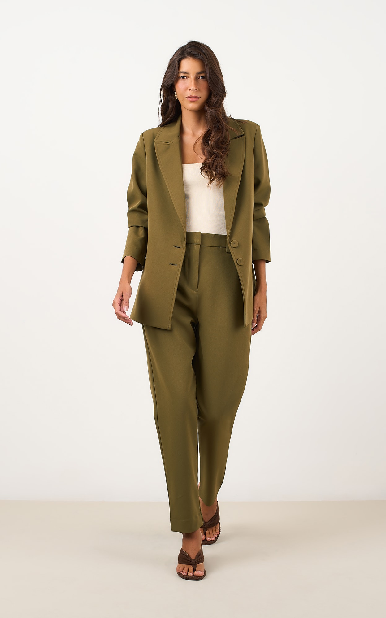 Calca Slim Cenoura Verde Militar