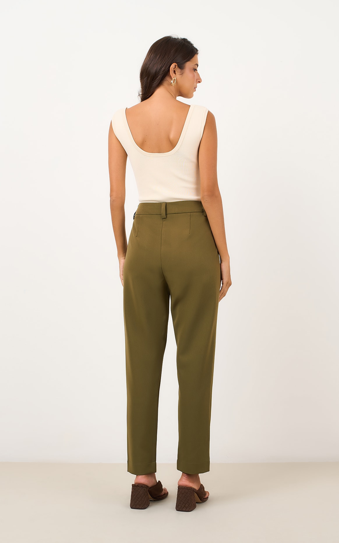 Calca Slim Cenoura Verde Militar