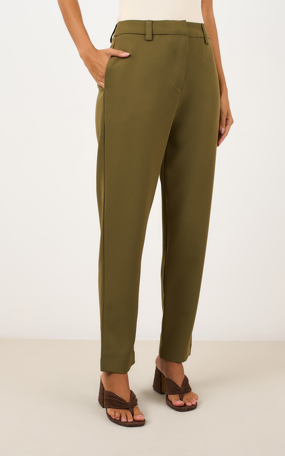Calca Slim Cenoura Verde Militar