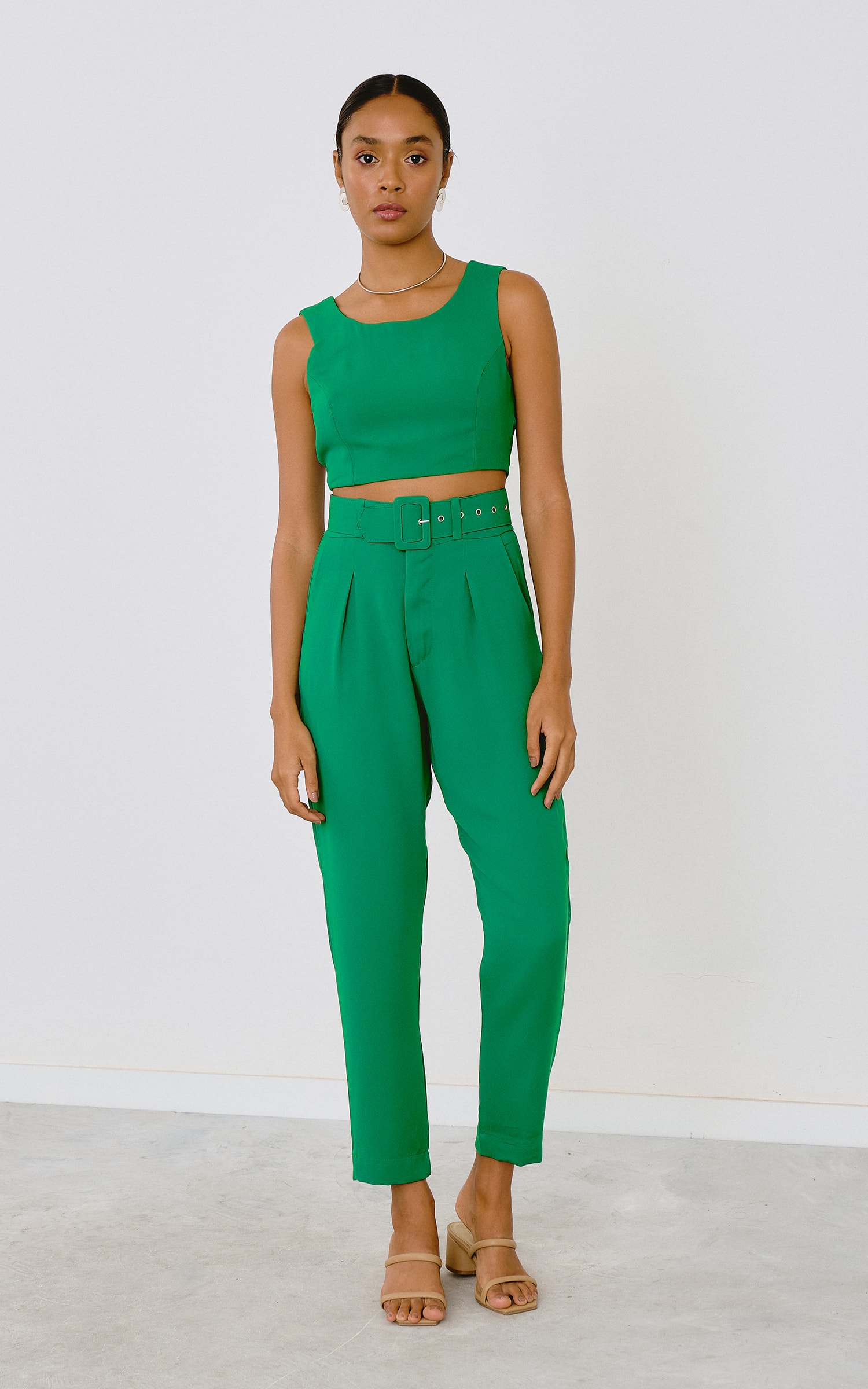 Calça Slim Verde
