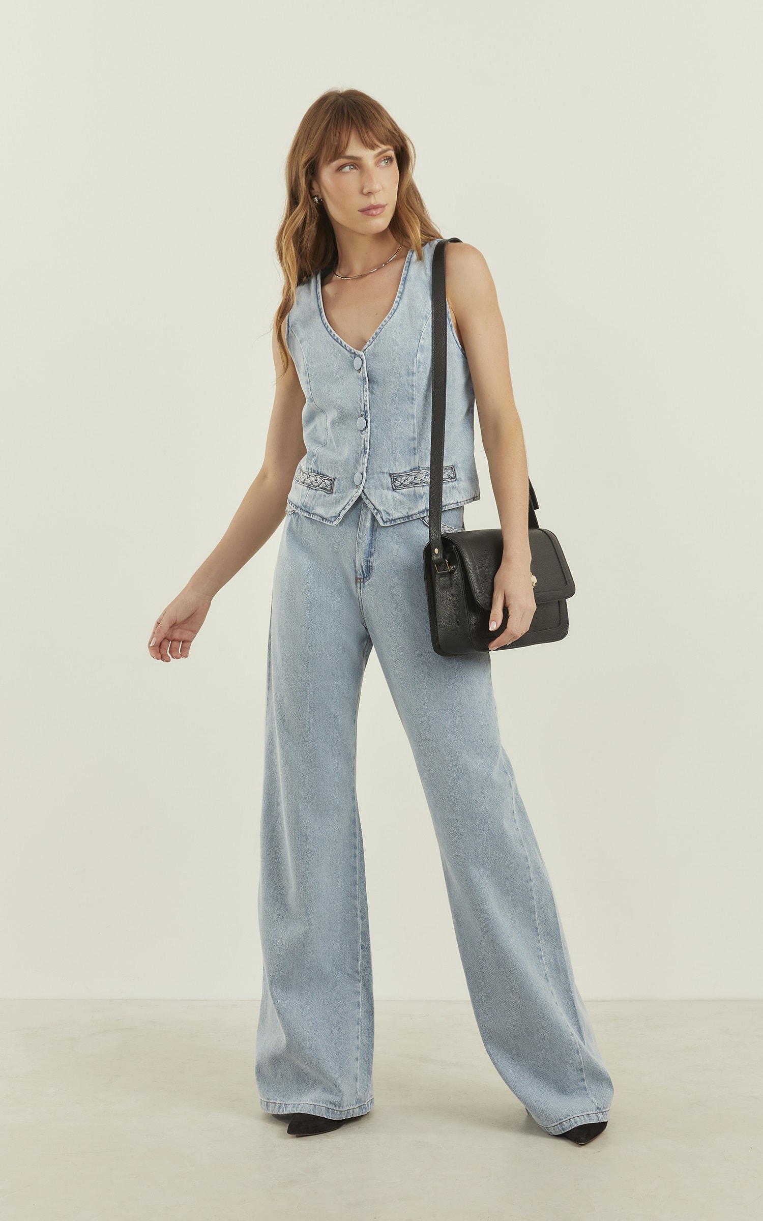 Calça Trançada Jeans