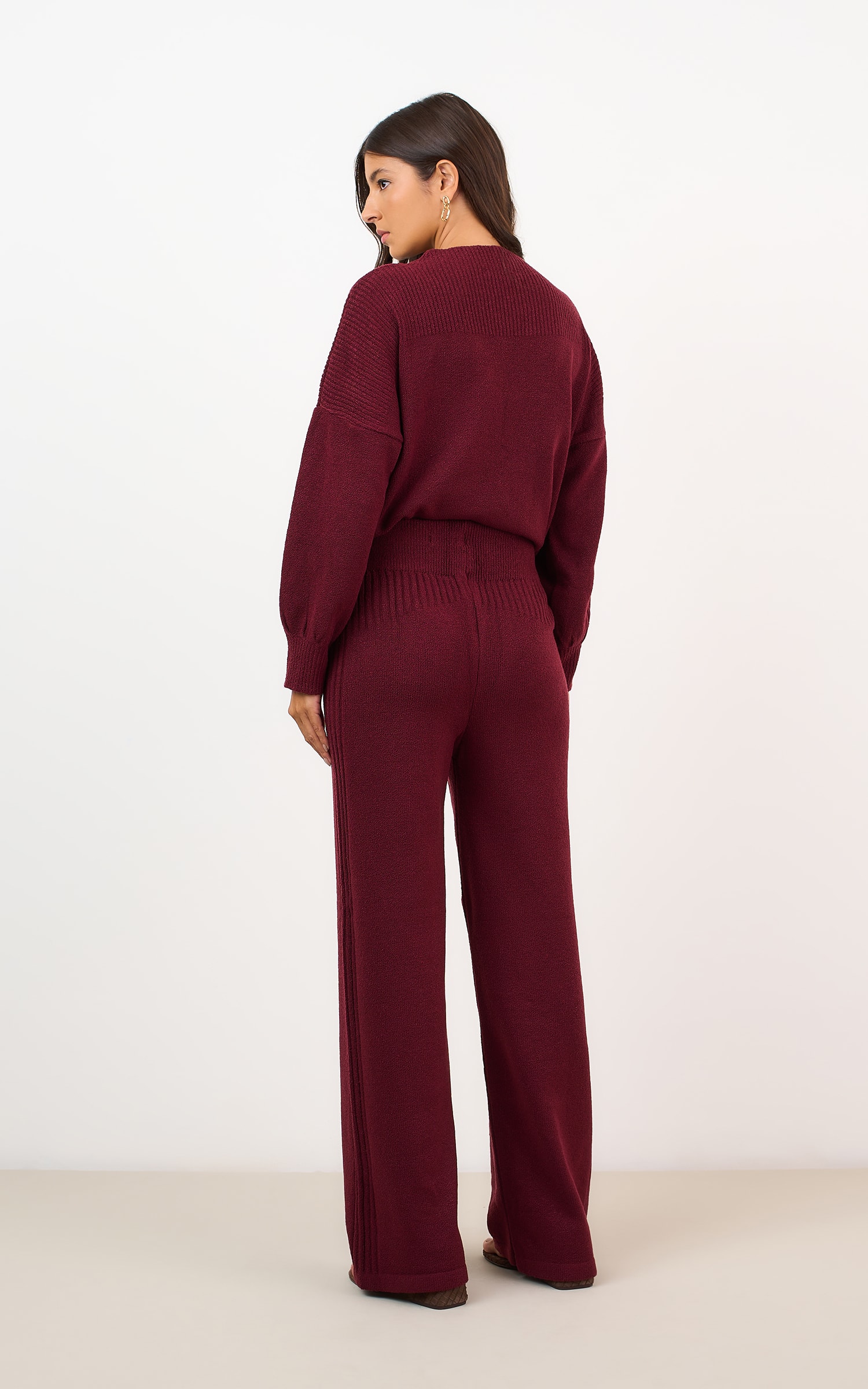 Calca Tricot Comfy Burgundy