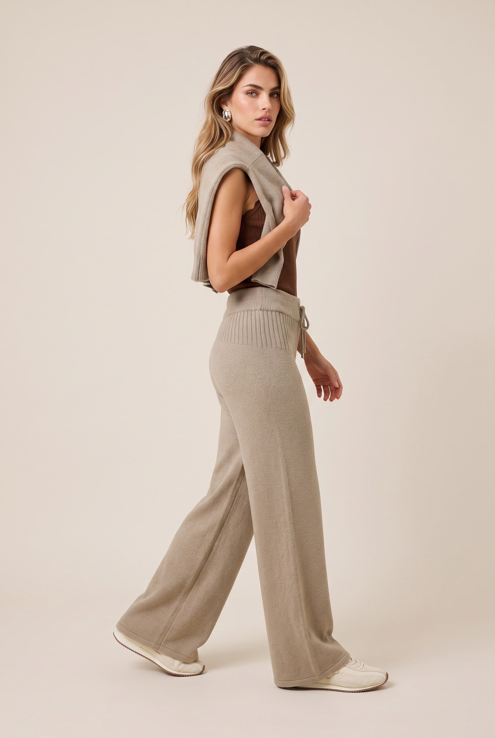 Calca Tricot Comfy Caqui