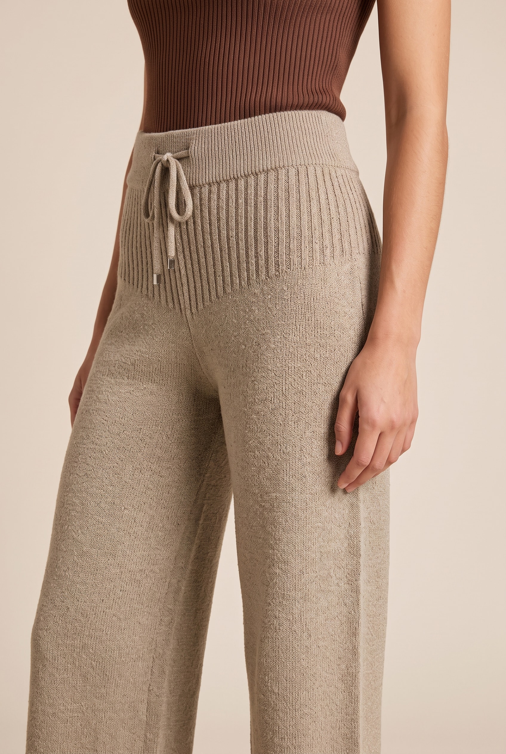 Calca Tricot Comfy Caqui