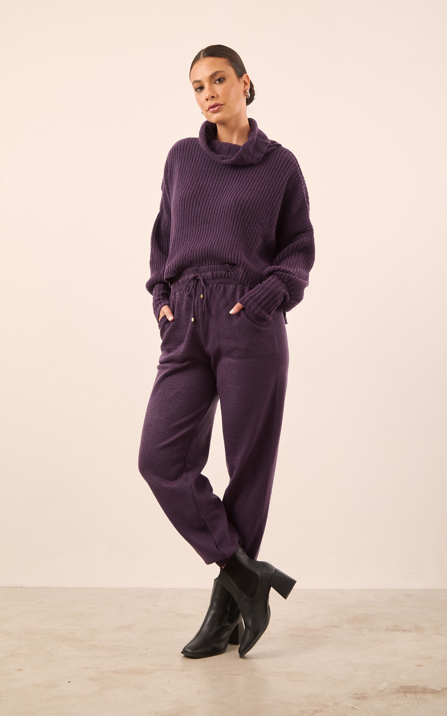 Calça Tricot Comfy Roxo