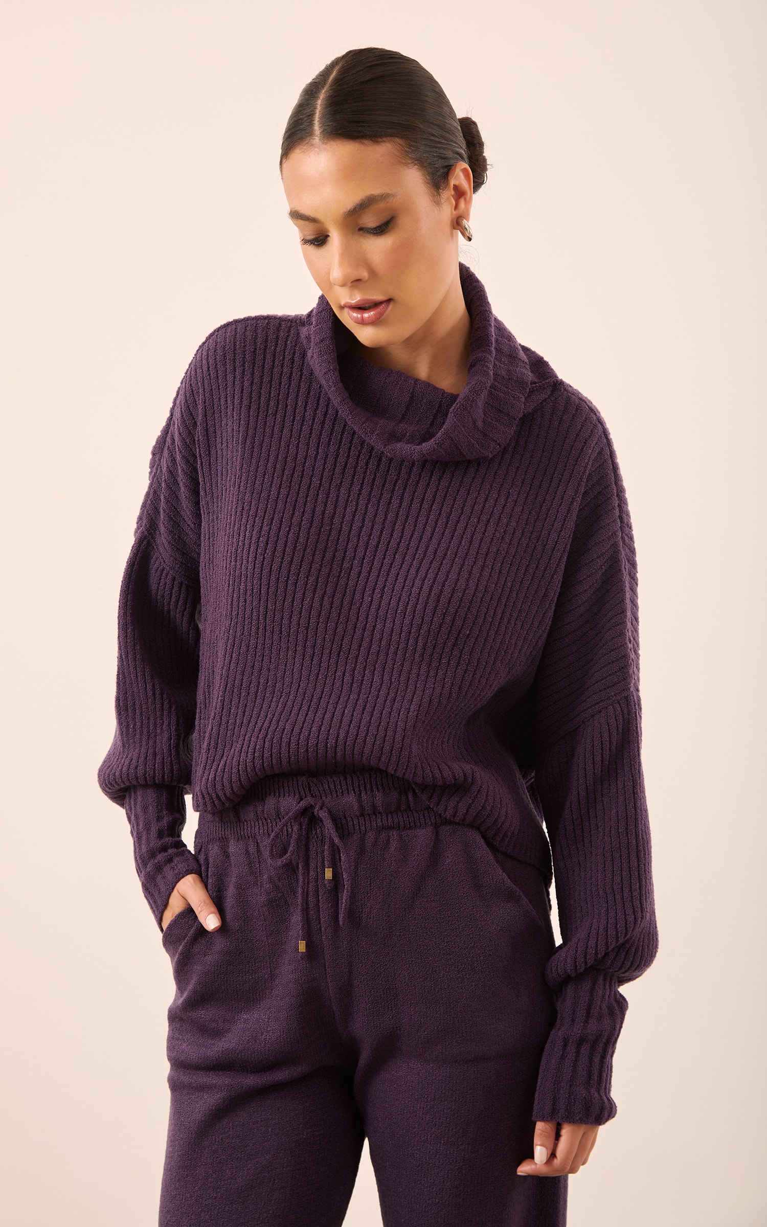 Calça Tricot Comfy Roxo