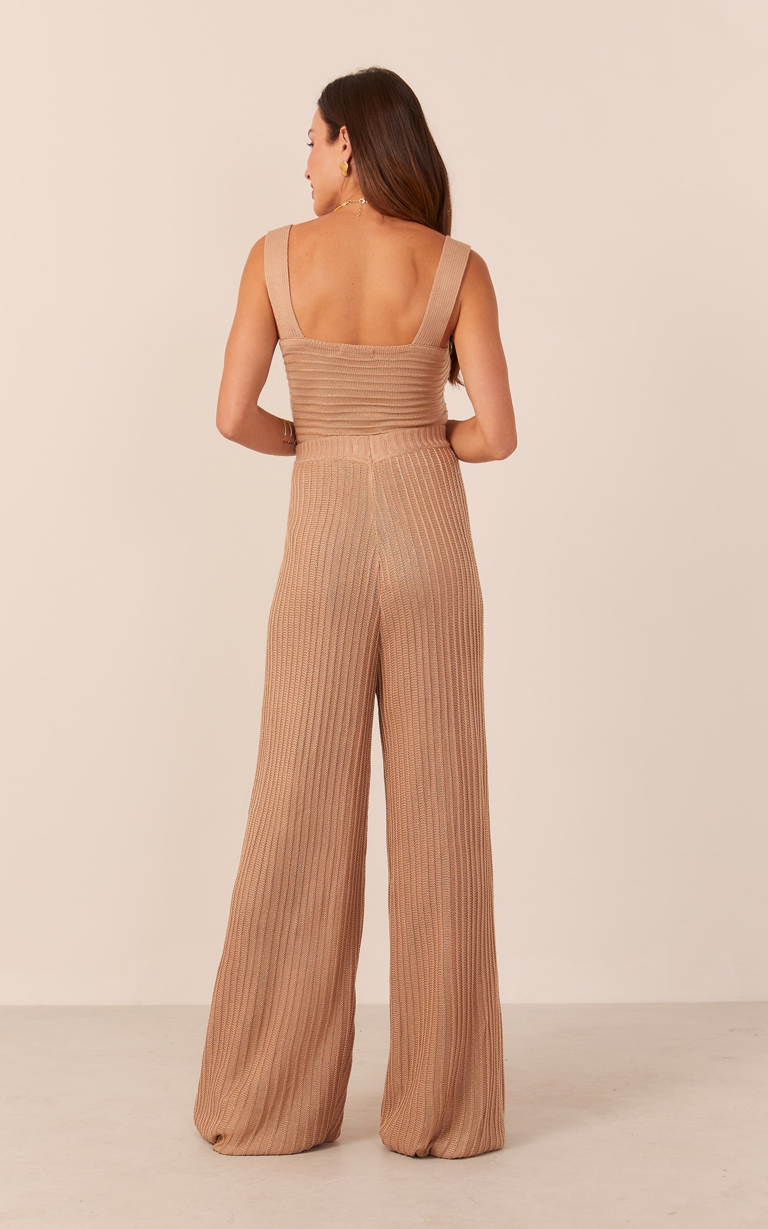 Calça Tricot Lurex Dourado
