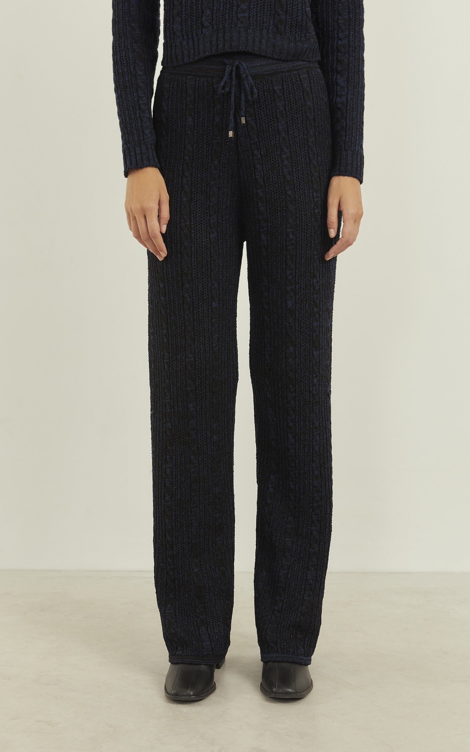 Calça Tricot Trançada Marinho