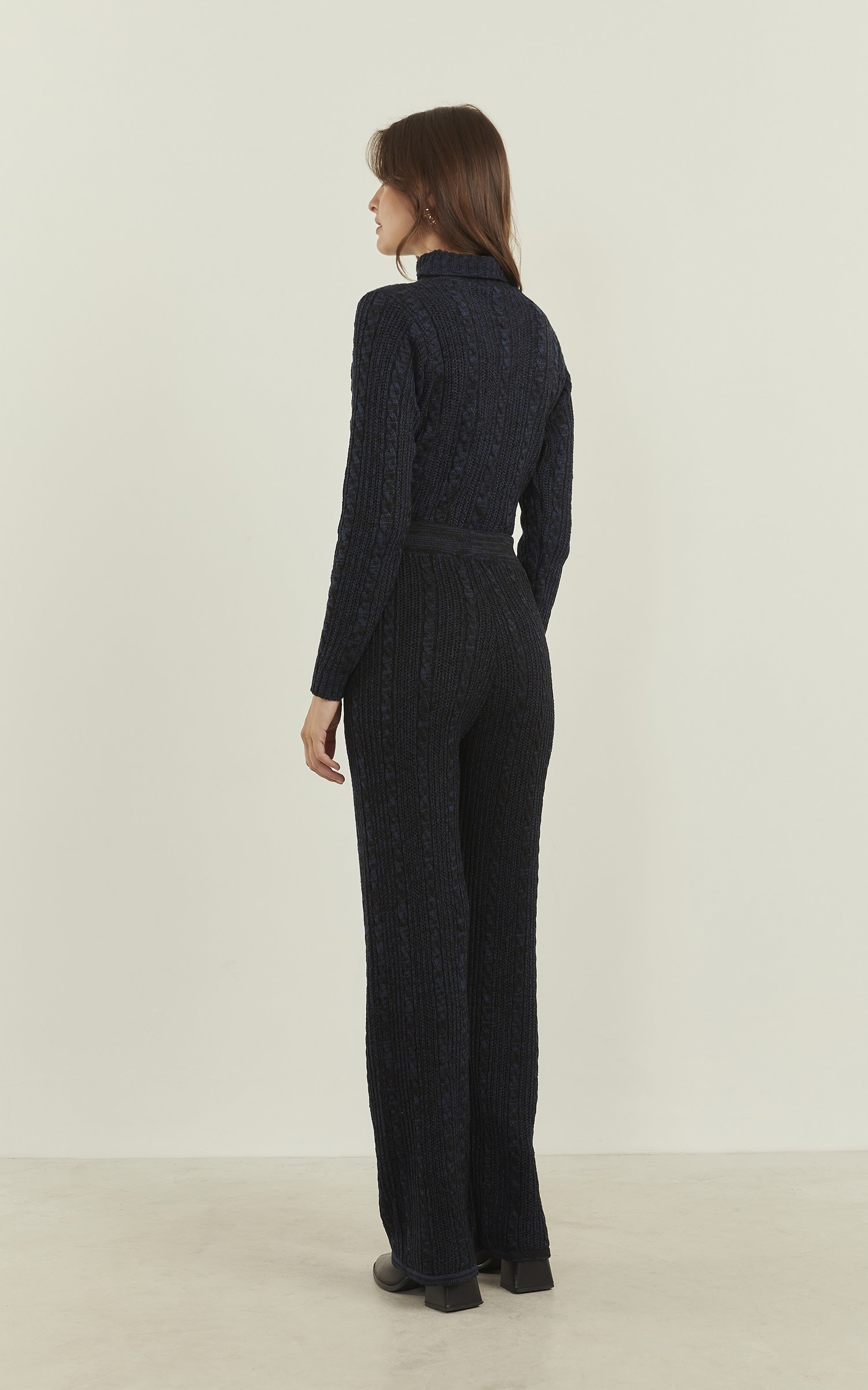 Calça Tricot Trançada Marinho