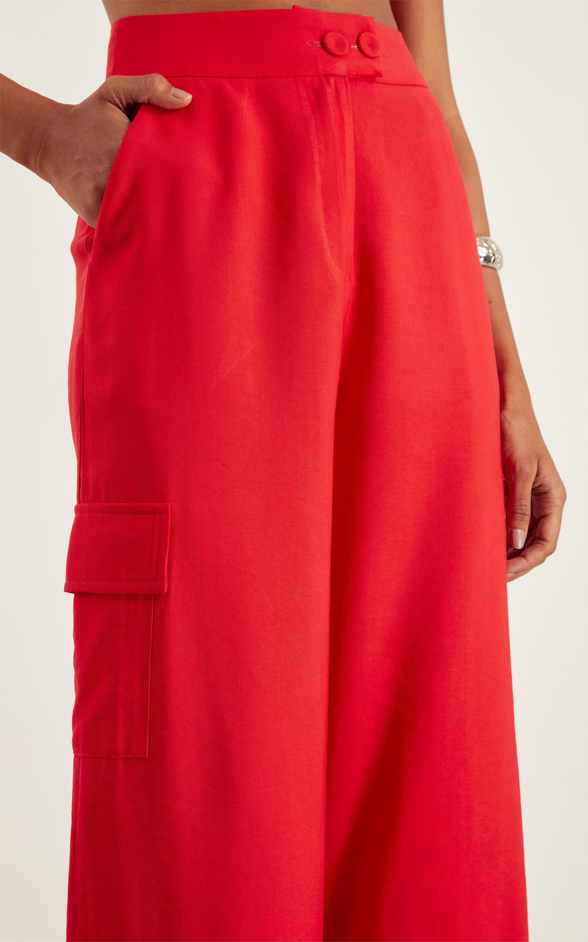 Calça Tropical Cargo Vermelho
