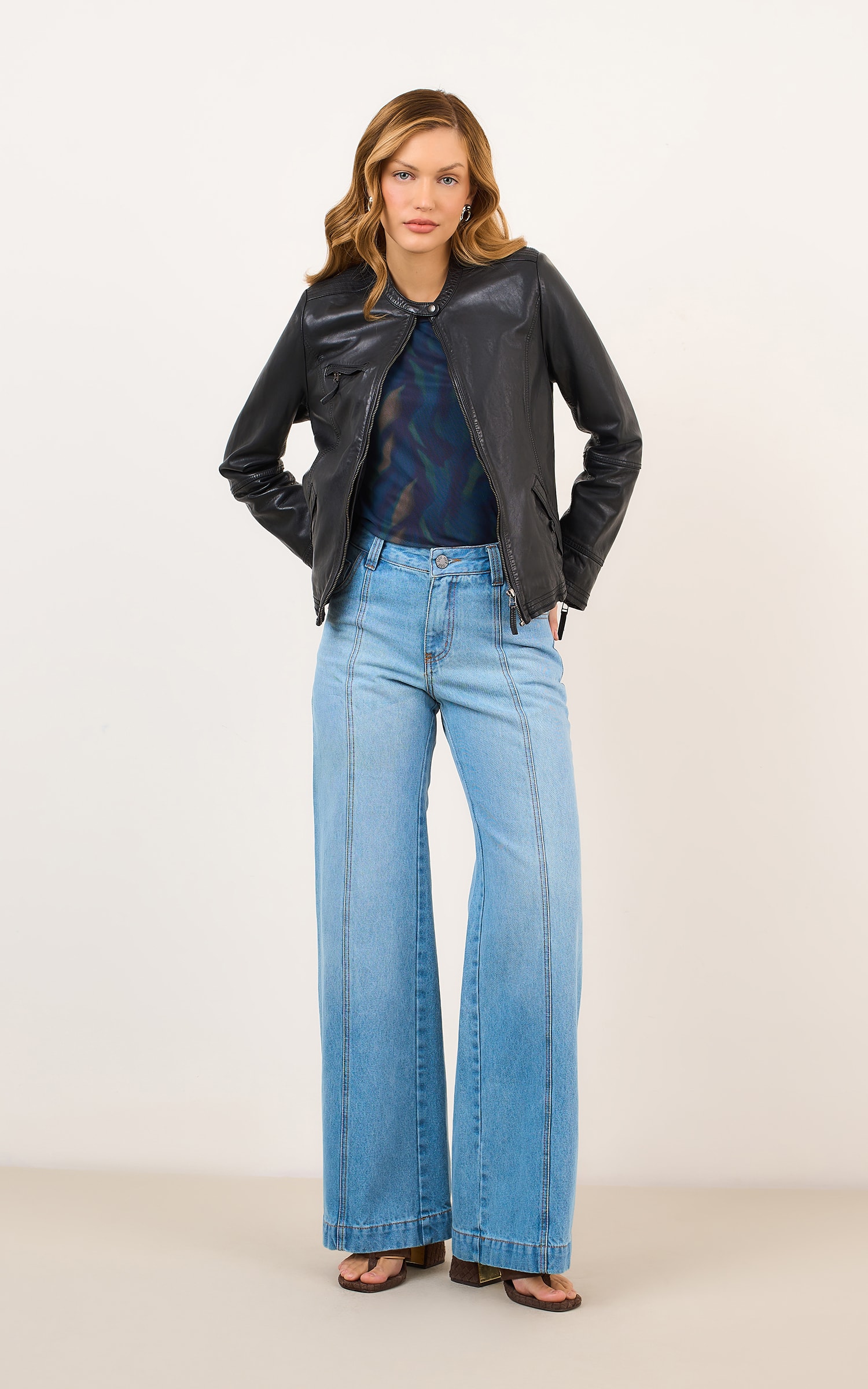 Calca Wide Jeans Icone Jeans Claro