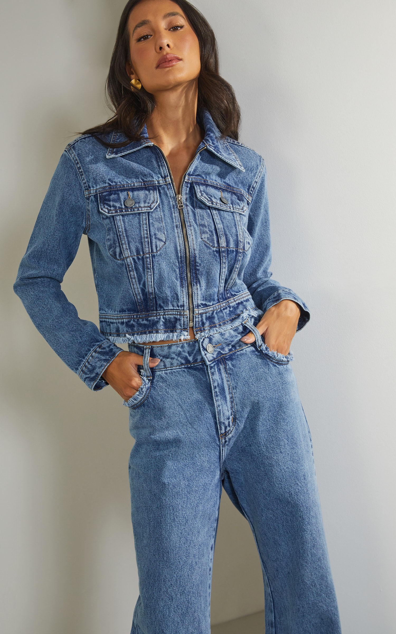 Calça Wide Leg Puídos Jeans