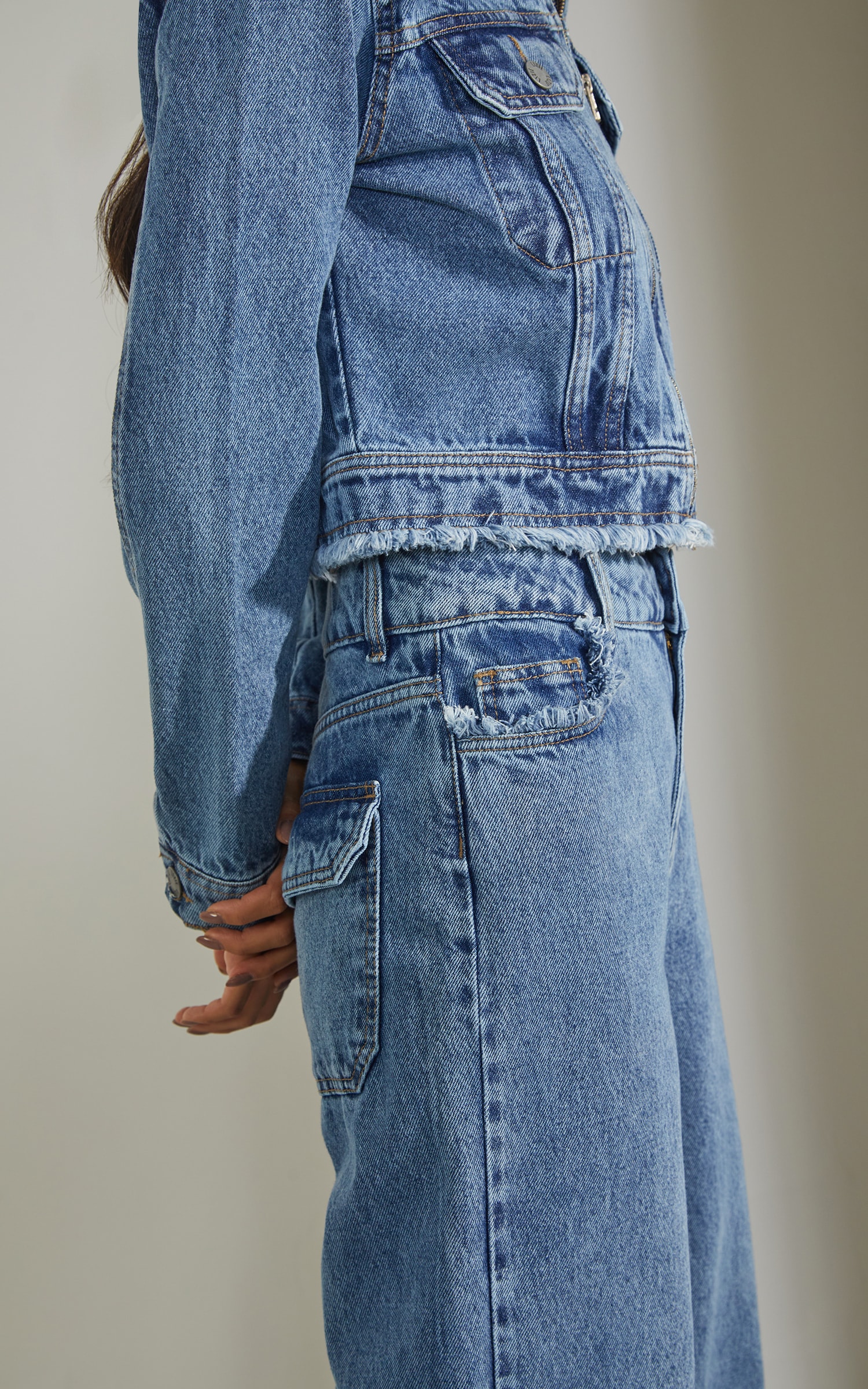 Calça Wide Leg Puídos Jeans