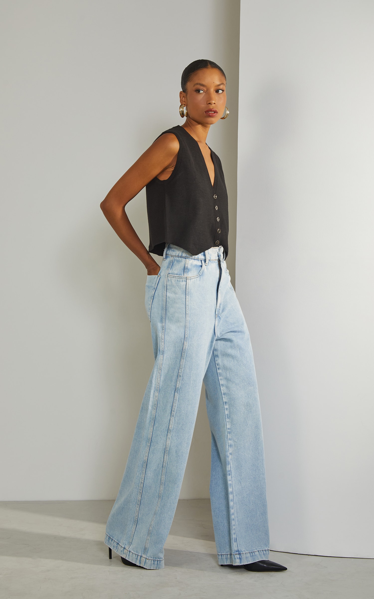 Calça Wide Leg Sweet Jeans