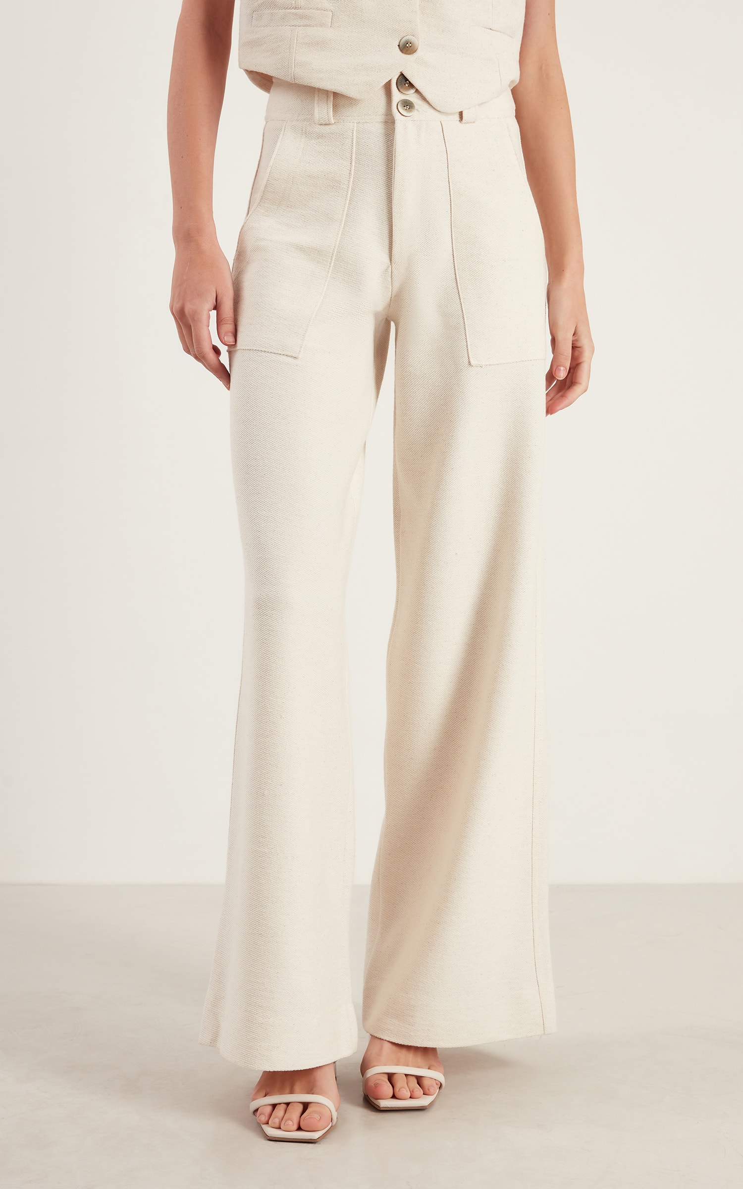 Calça Wide Moletom Ring Off White