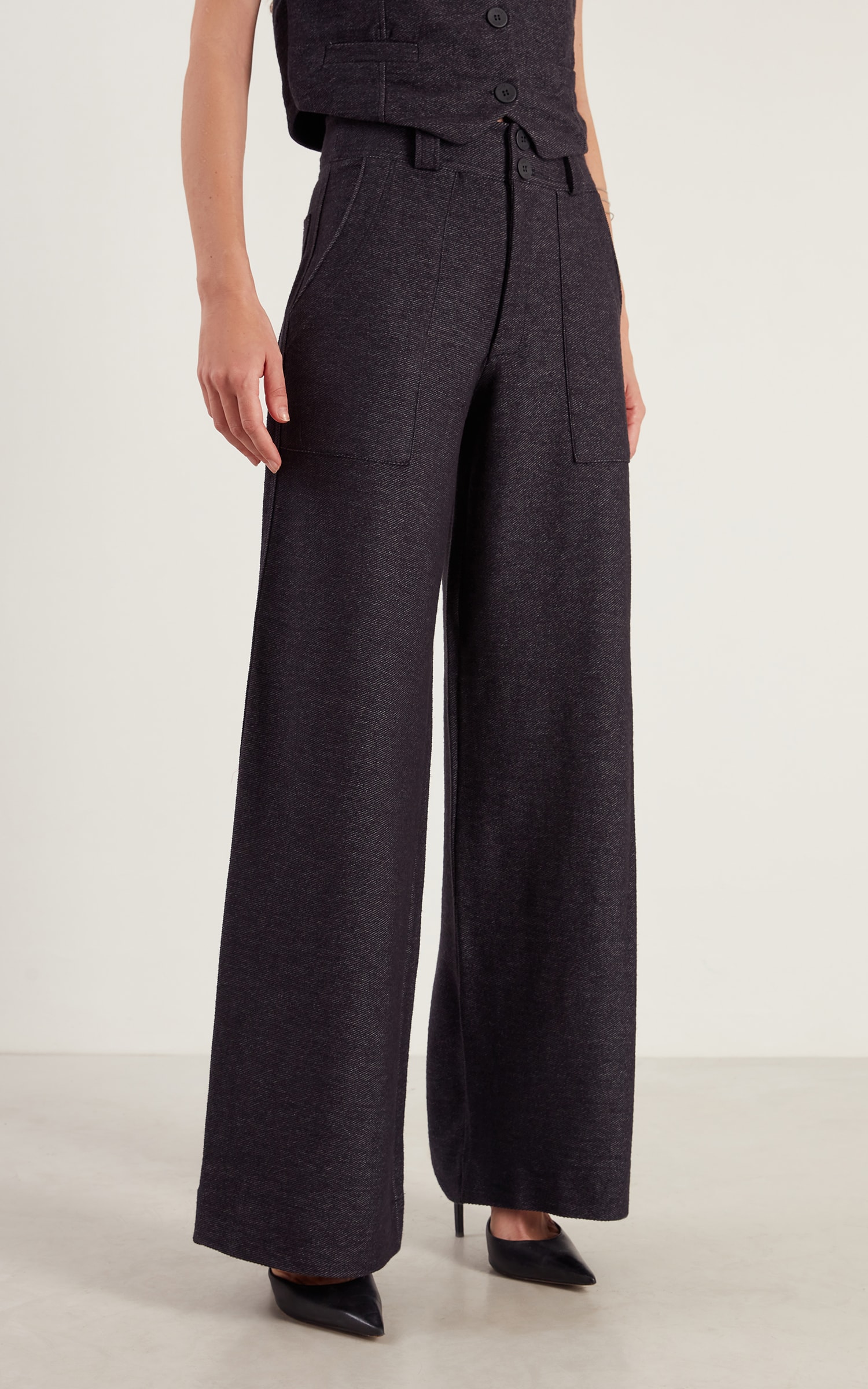 Calça Wide Moletom Ring Preto