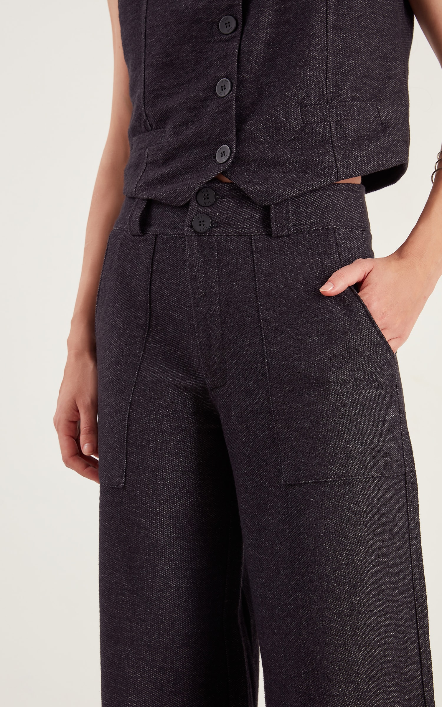 Calça Wide Moletom Ring Preto