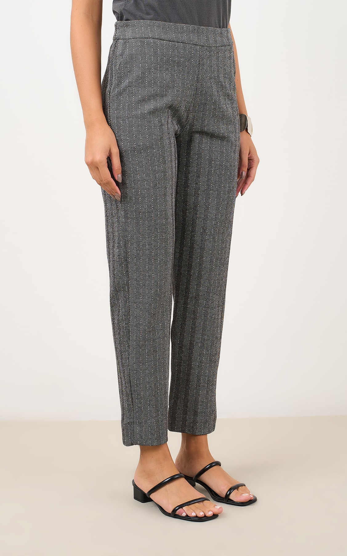 Calça Zíper Melange Preto