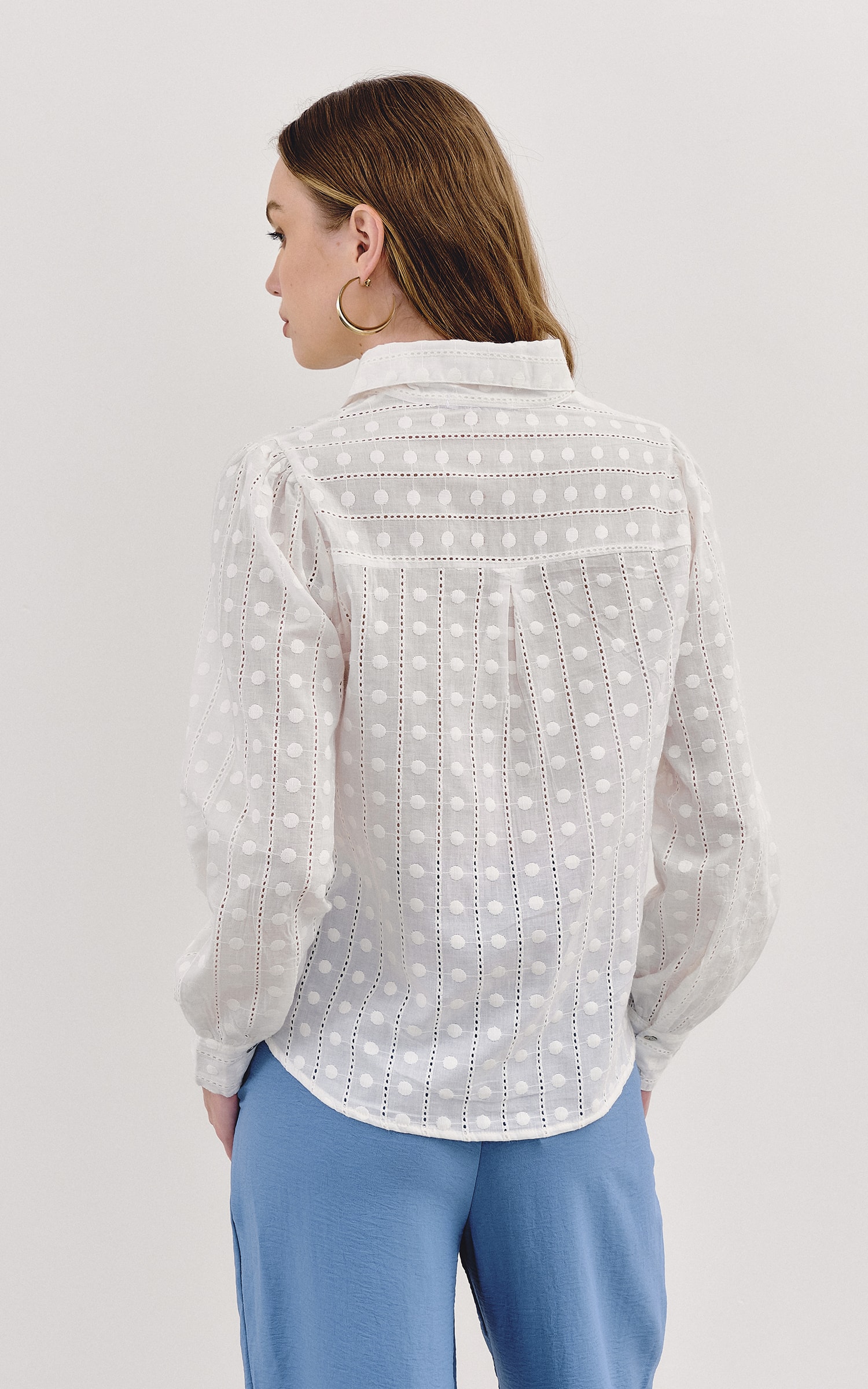 Camisa Algodão Bordado Off White