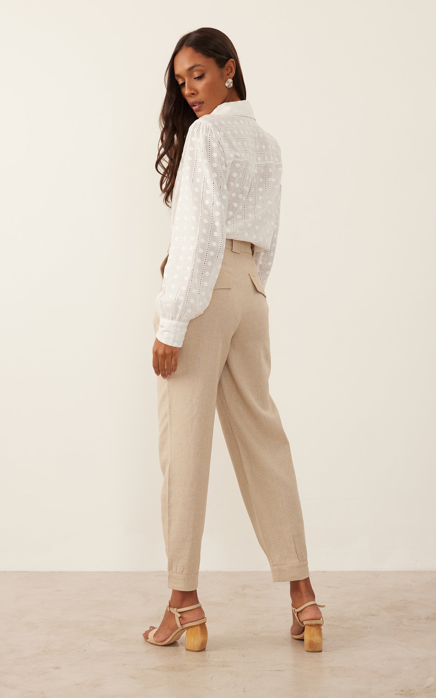 Camisa Algodão Bordado Off White