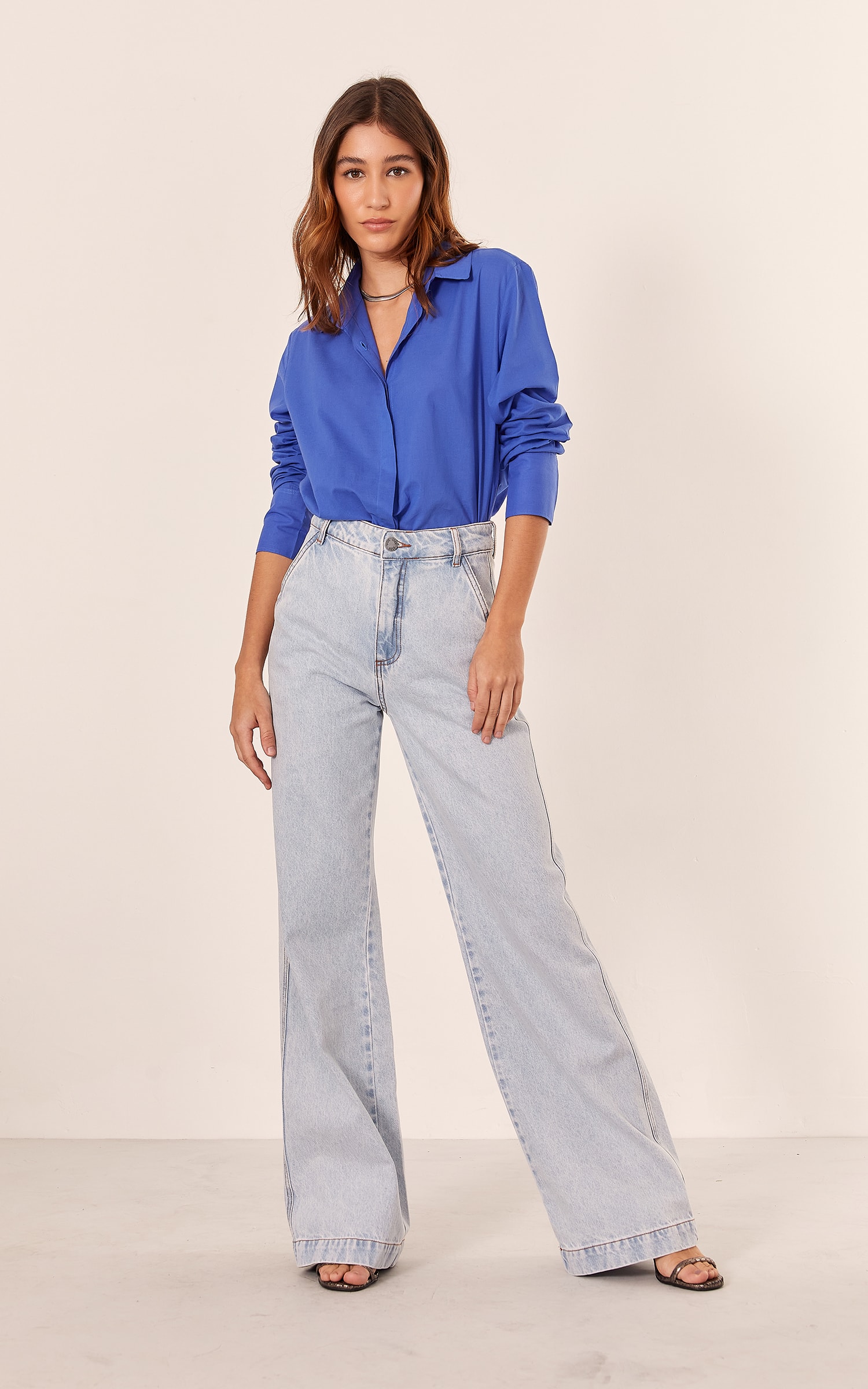 Camisa Basic Algodão Azul