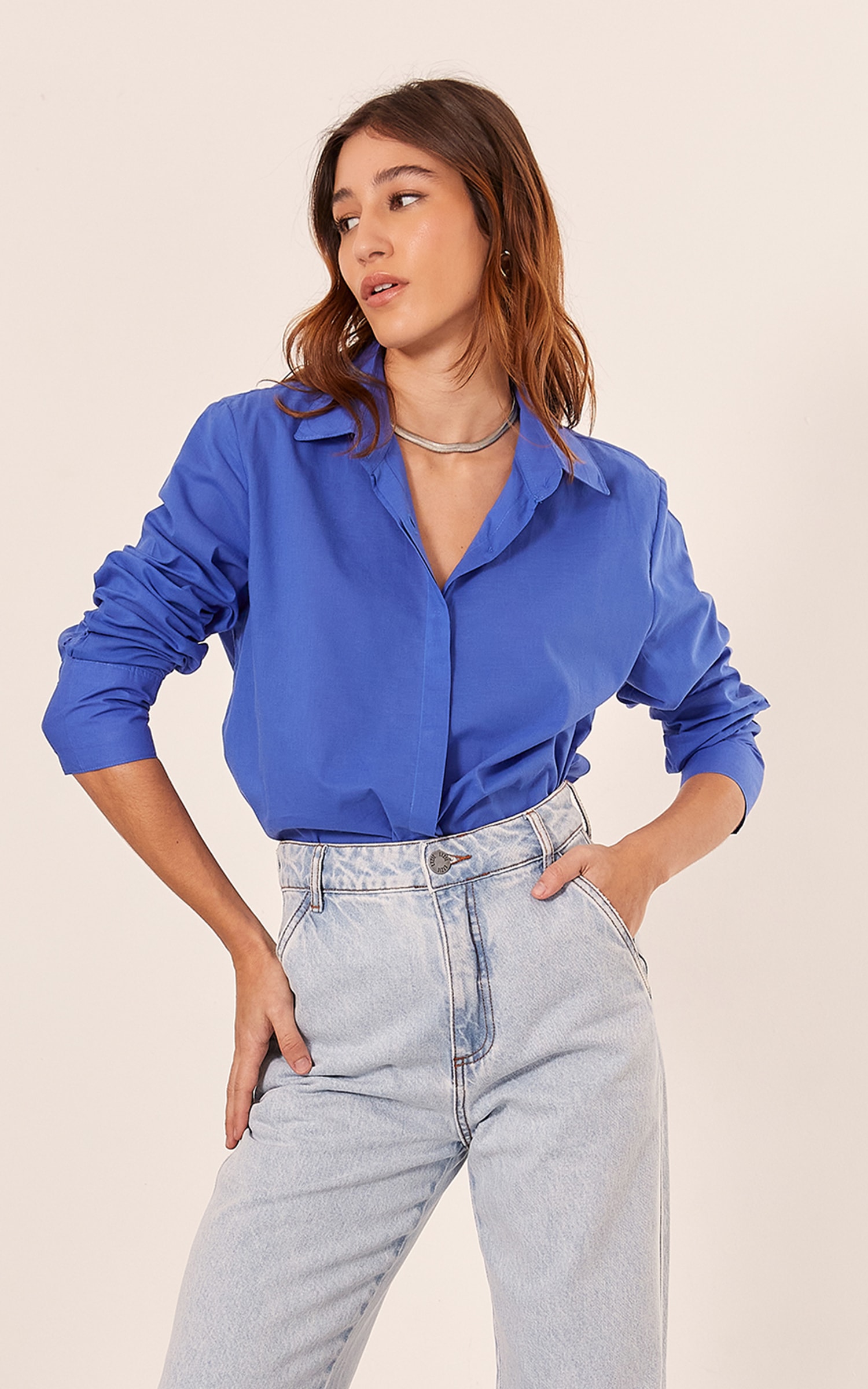 Camisa Basic Algodão Azul