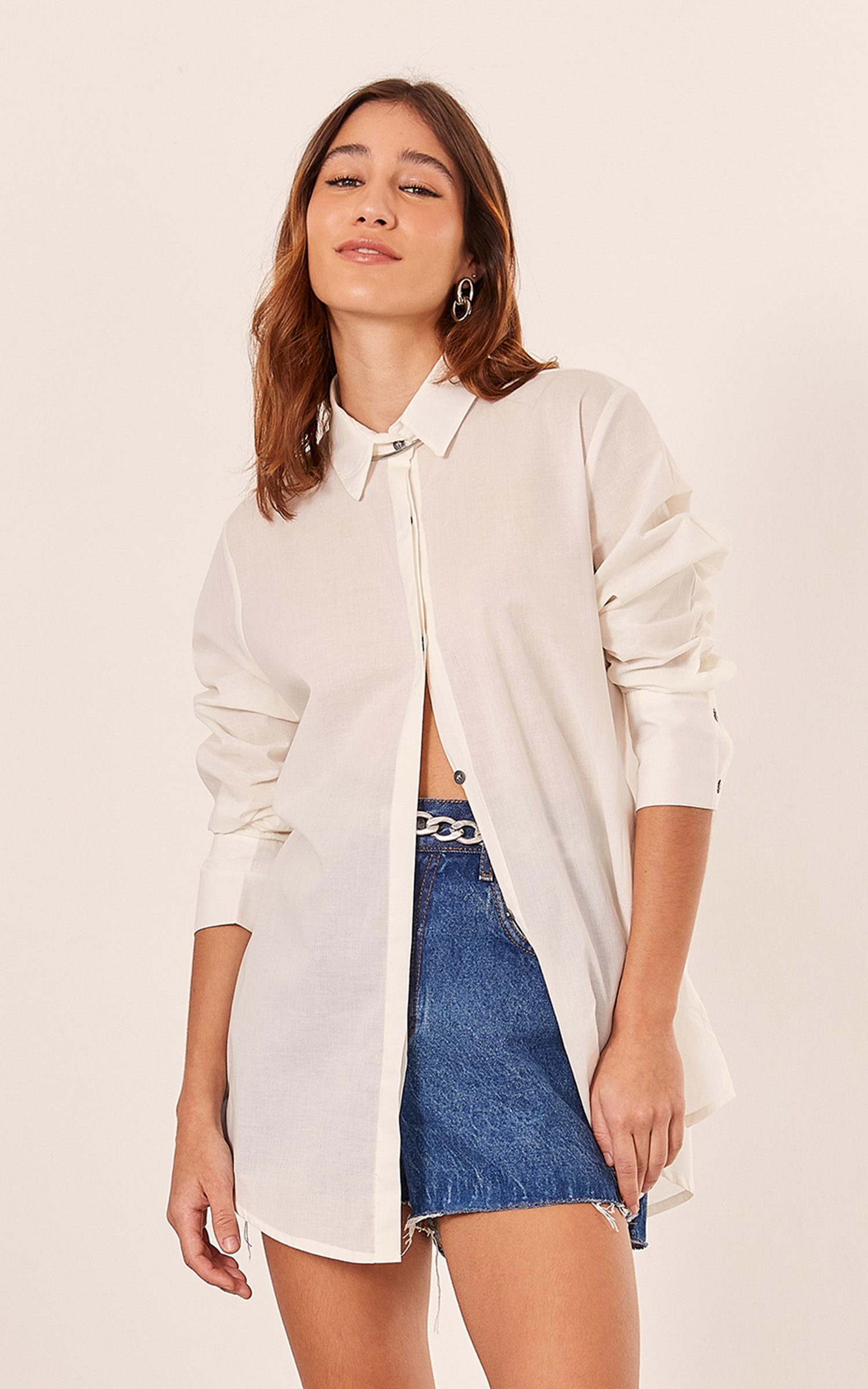 Camisa Basic Algodão Off White