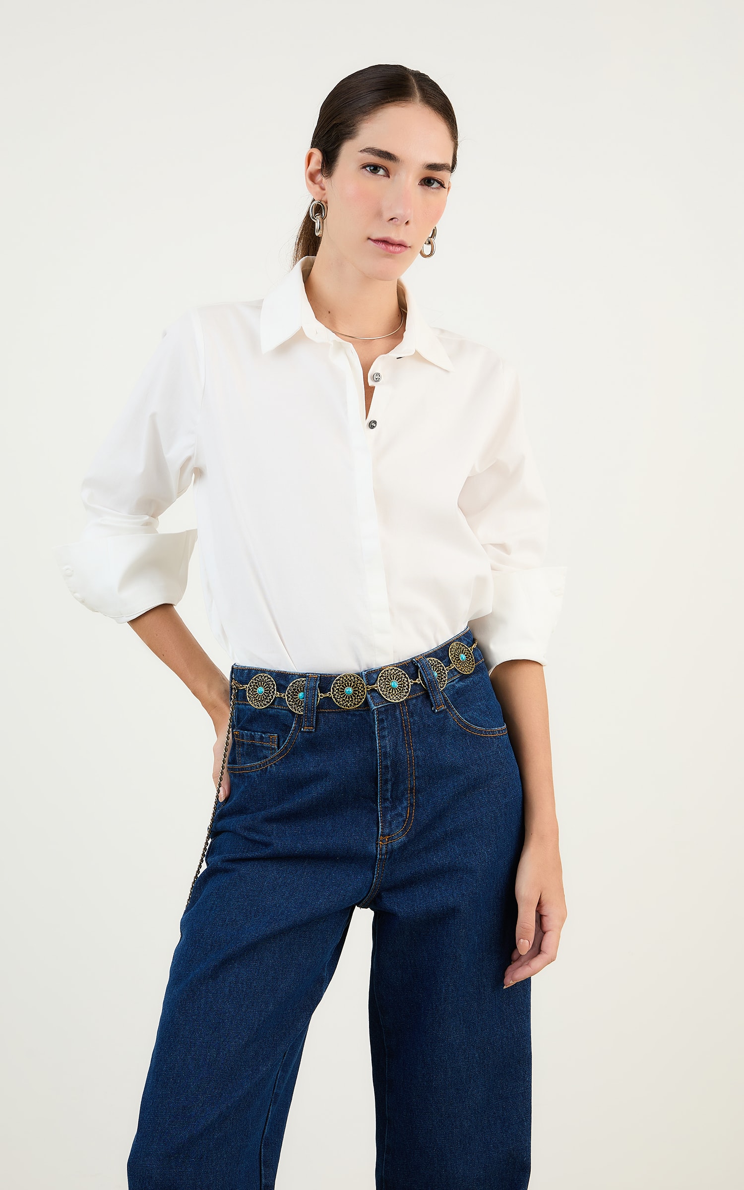 Camisa Basic Algodao Off White