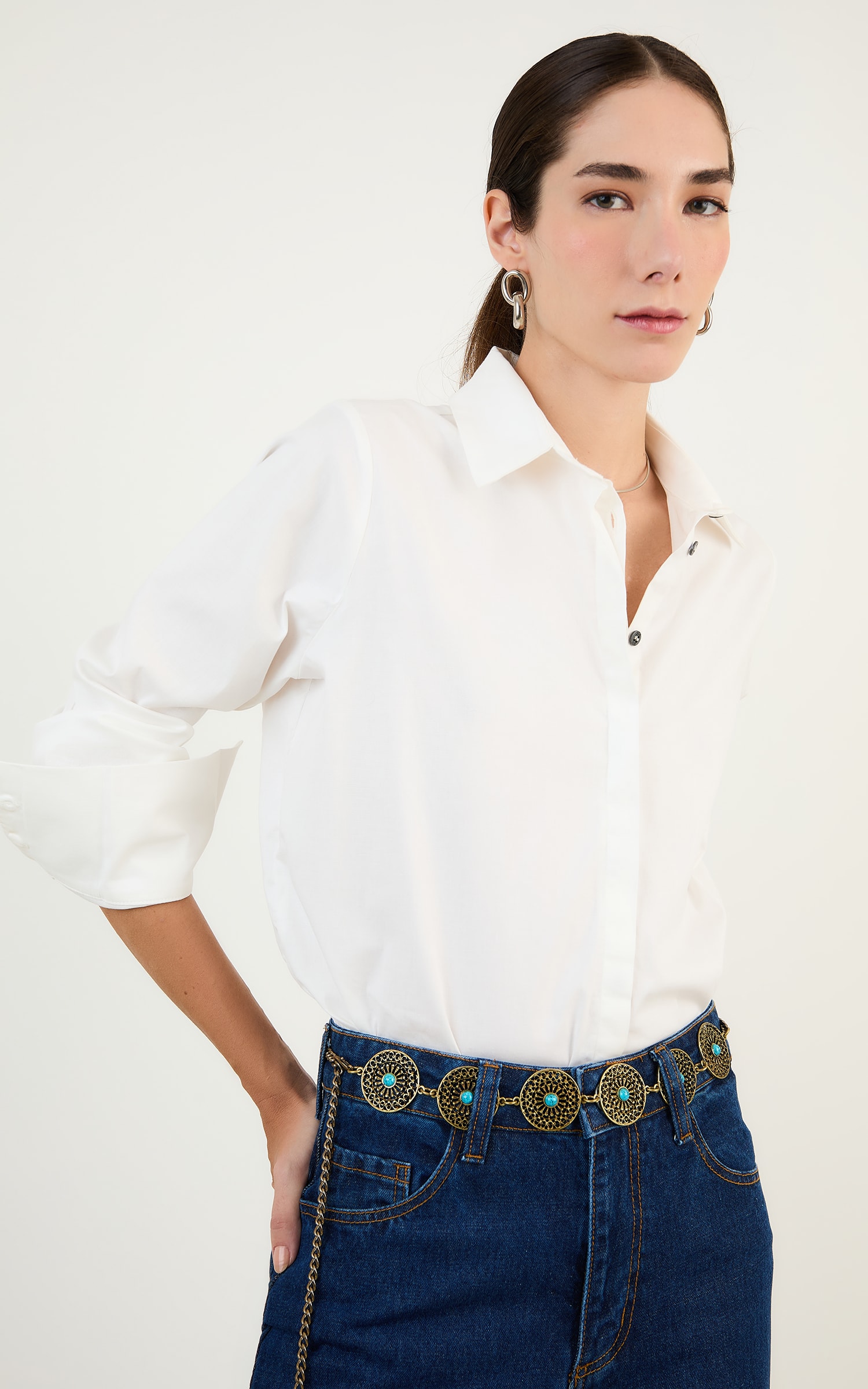Camisa Basic Algodao Off White