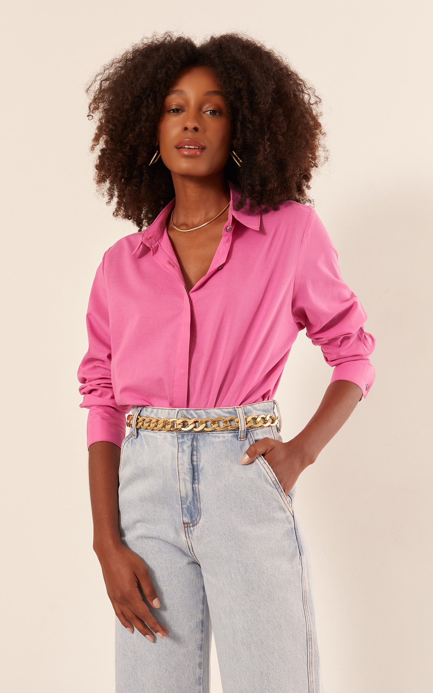 Camisa Basic Algodão Pink