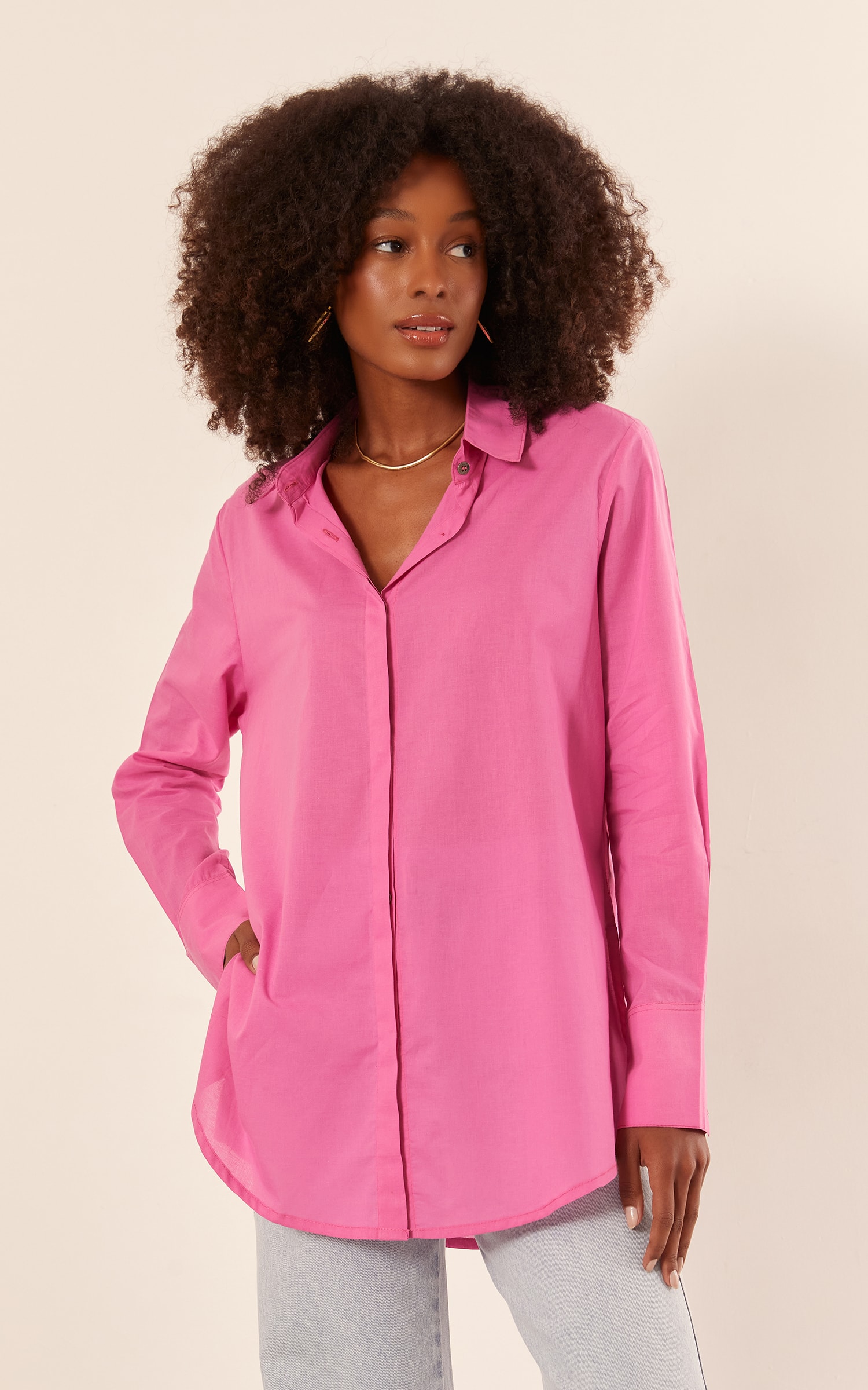 Camisa Basic Algodão Pink