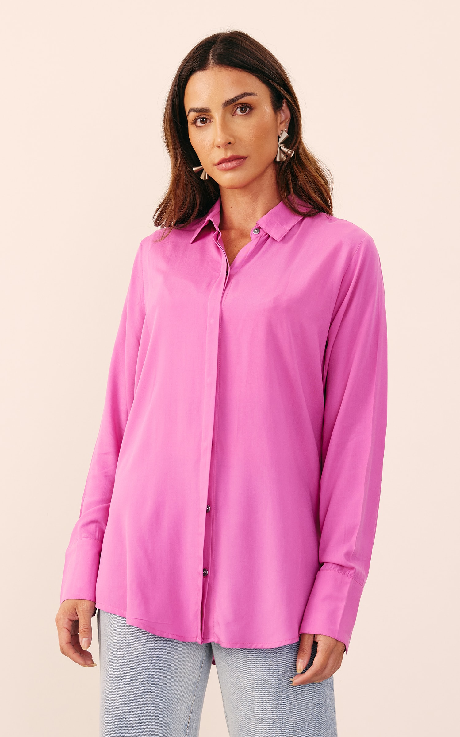 Camisa Básica Rosa Escuro