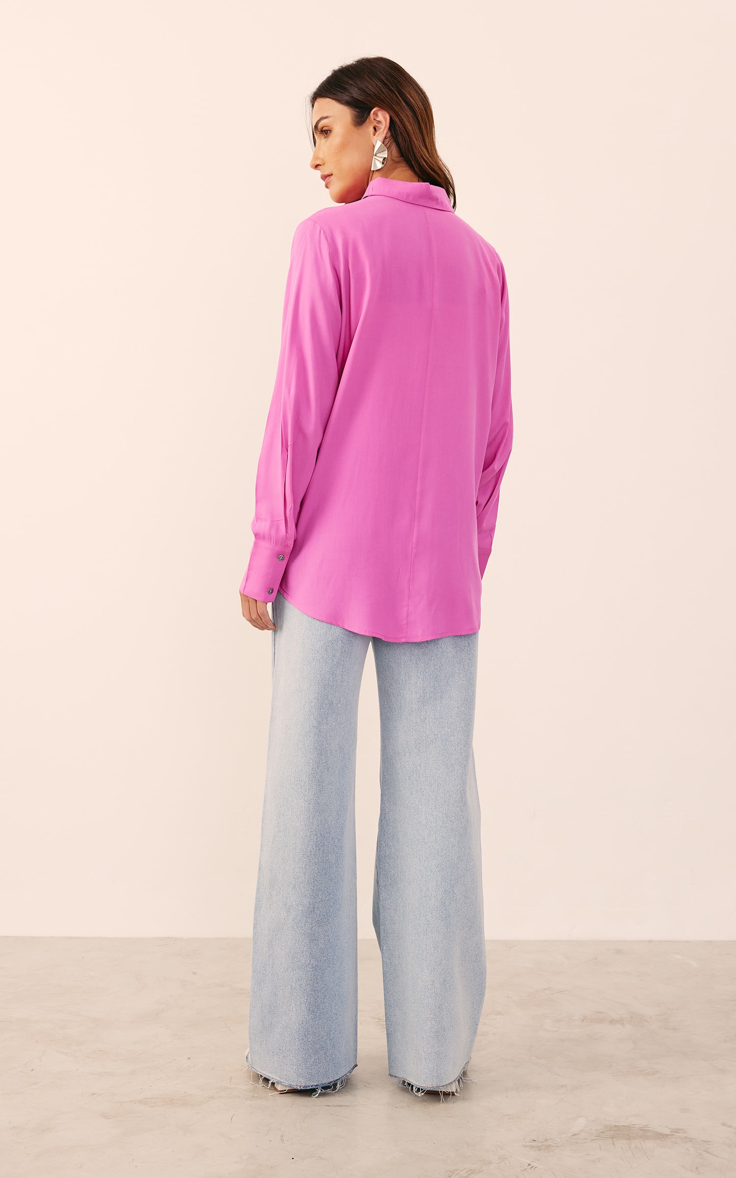 Camisa Básica Rosa Escuro