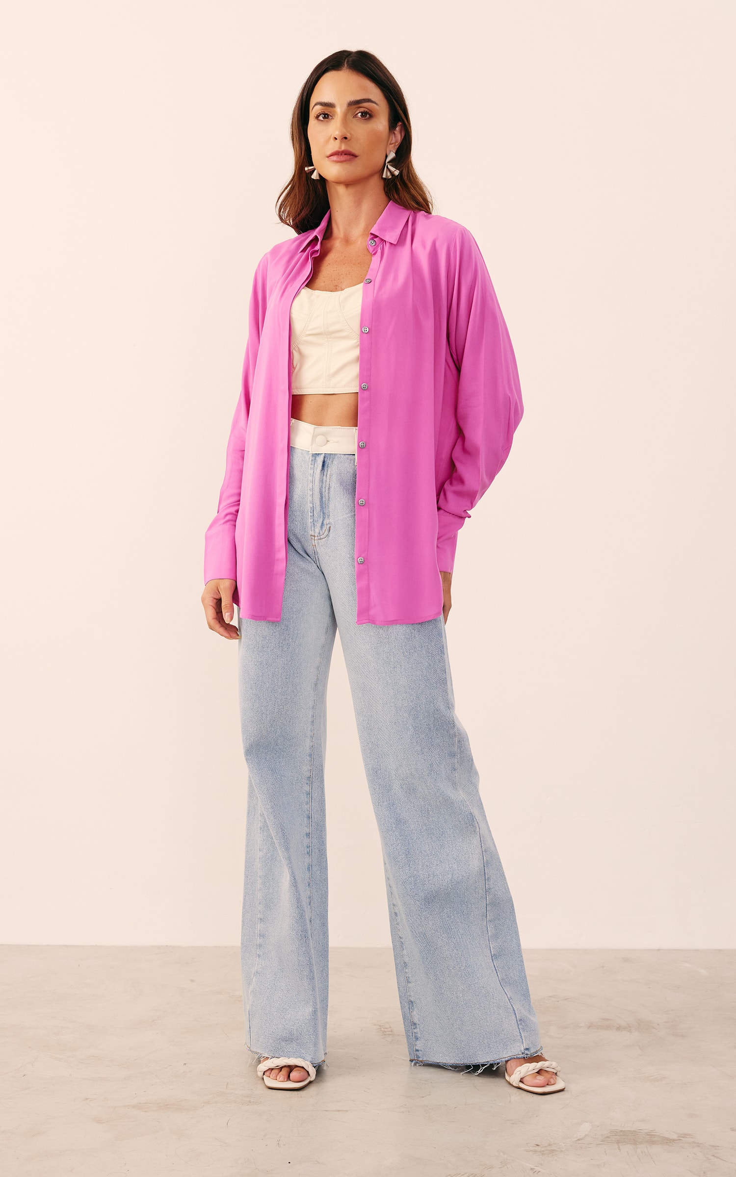 Camisa Básica Rosa Escuro