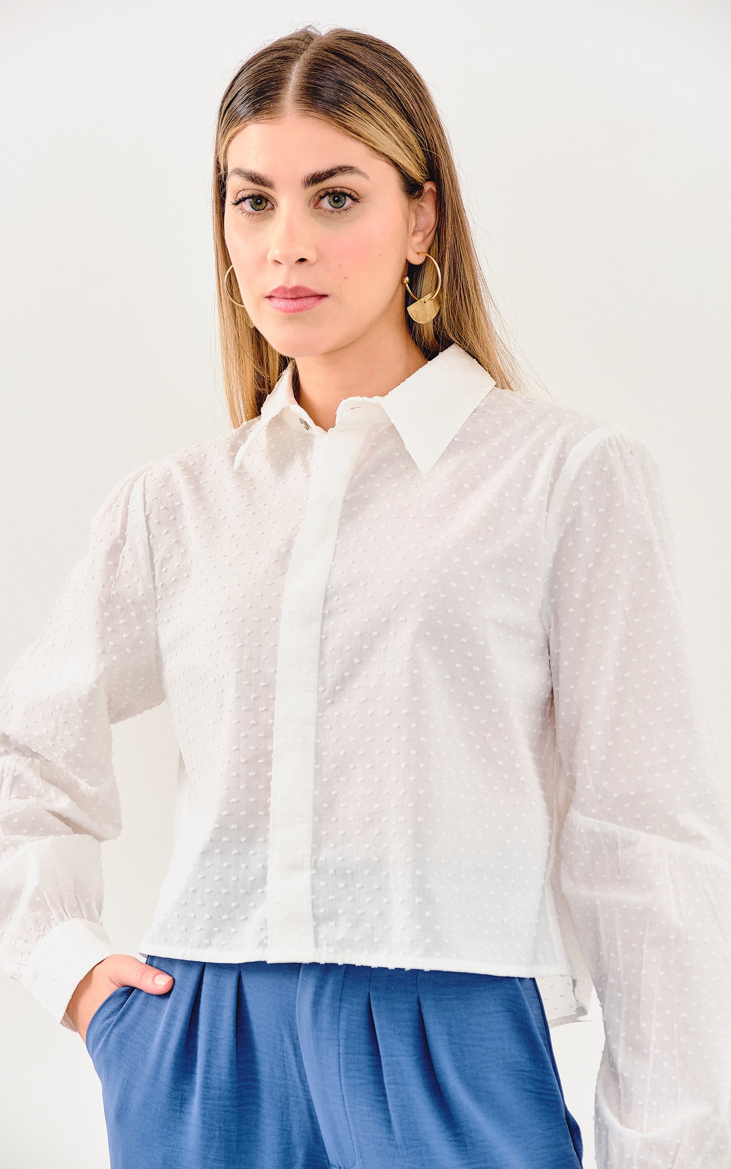 Camisa Crop Afeto Off White