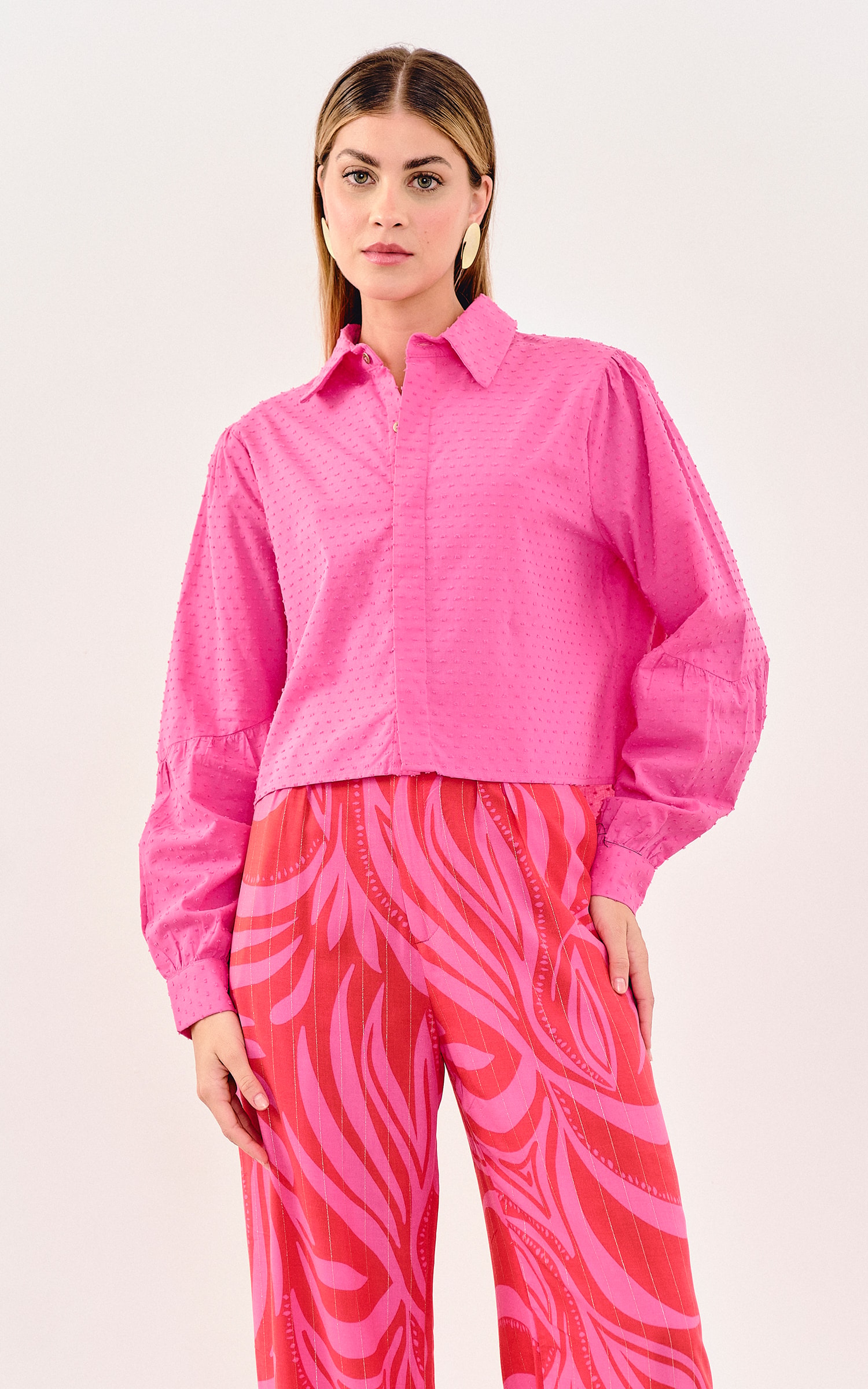 Camisa Crop Afeto Rosa