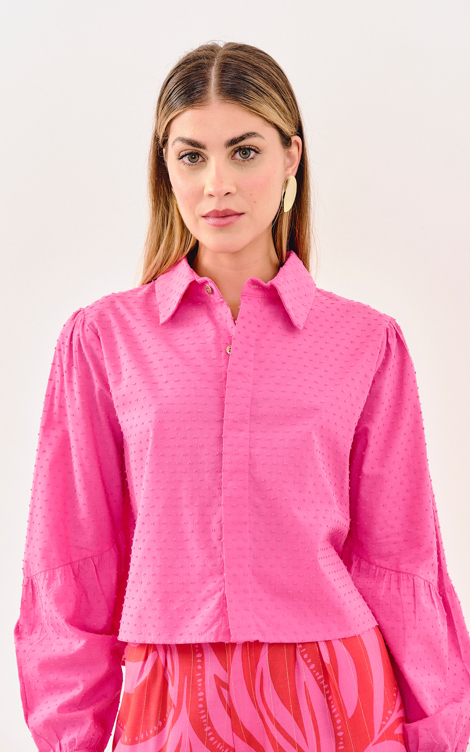 Camisa Crop Afeto Rosa