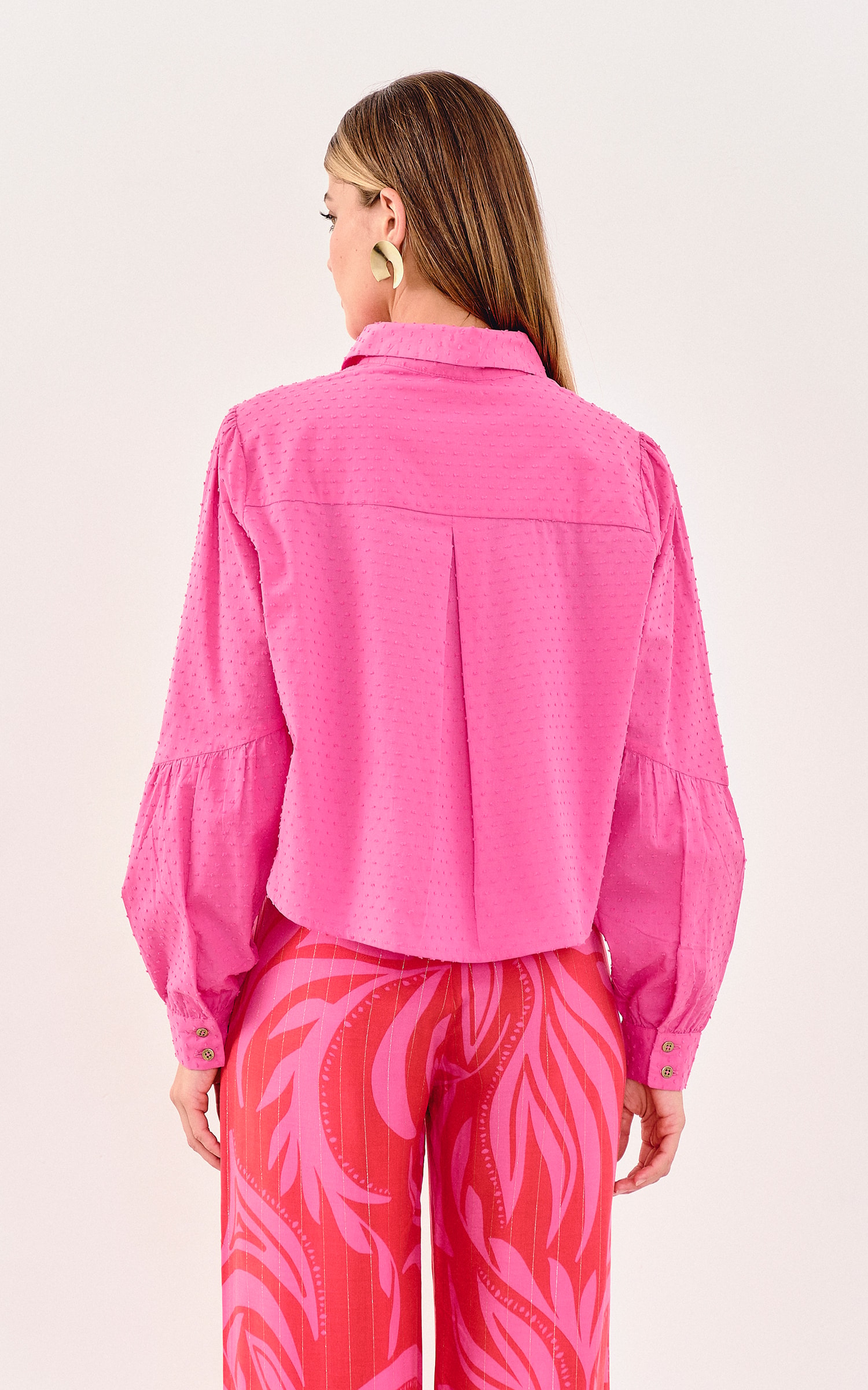 Camisa Crop Afeto Rosa