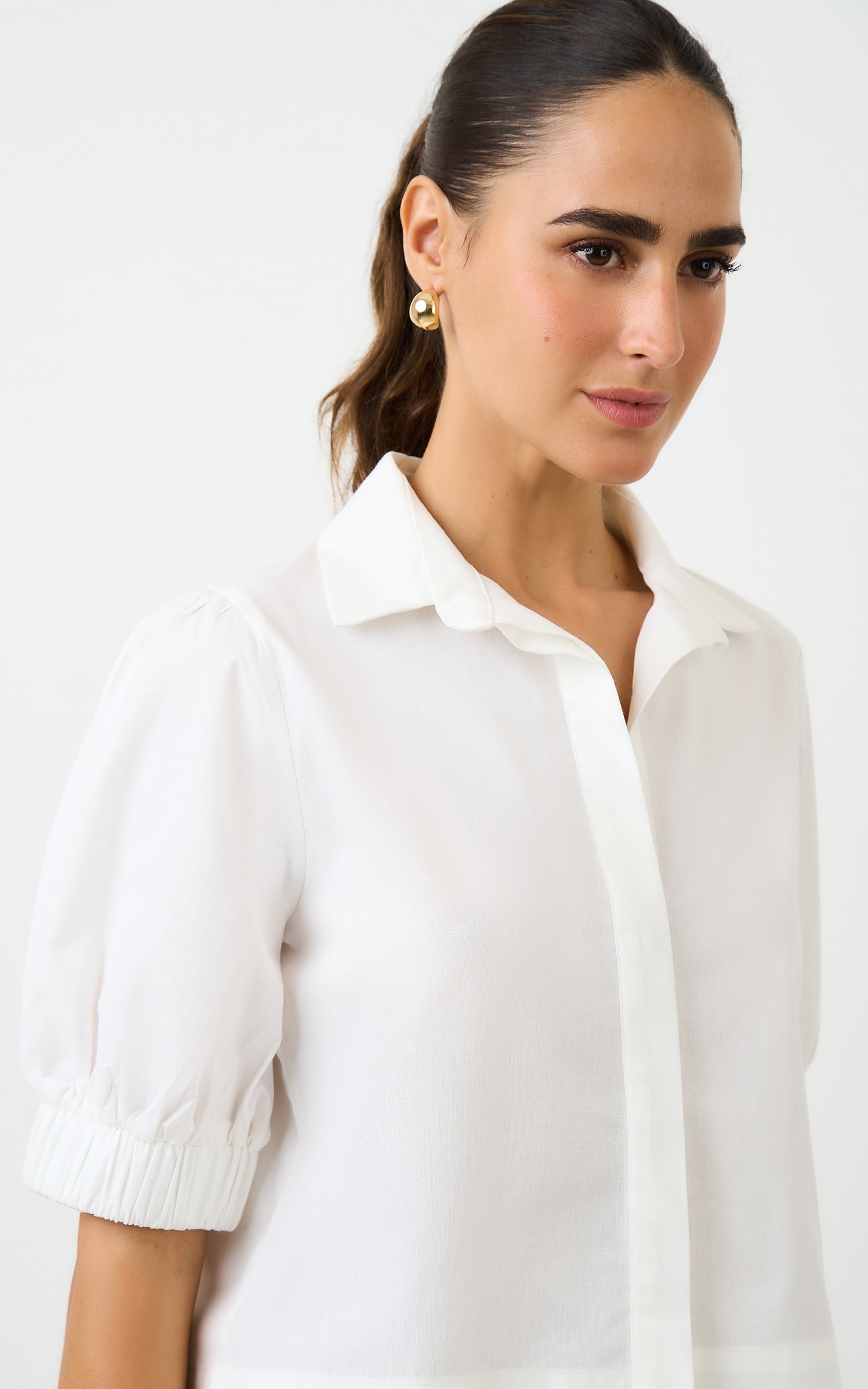 Camisa Cropped Chateau Off White
